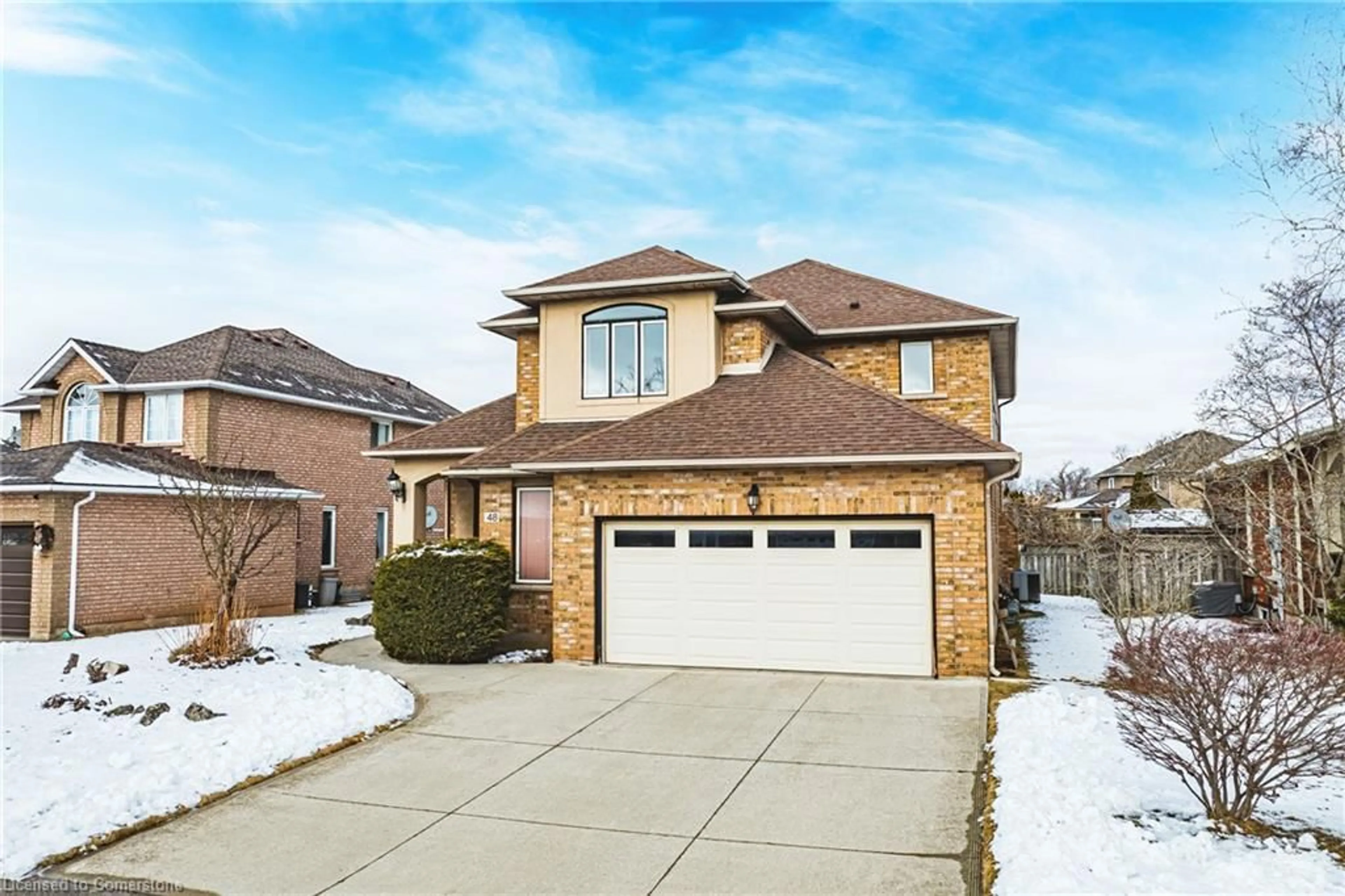 Home with brick exterior material, street for 48 Riviera Ridge, Stoney Creek Ontario L8E 5E7