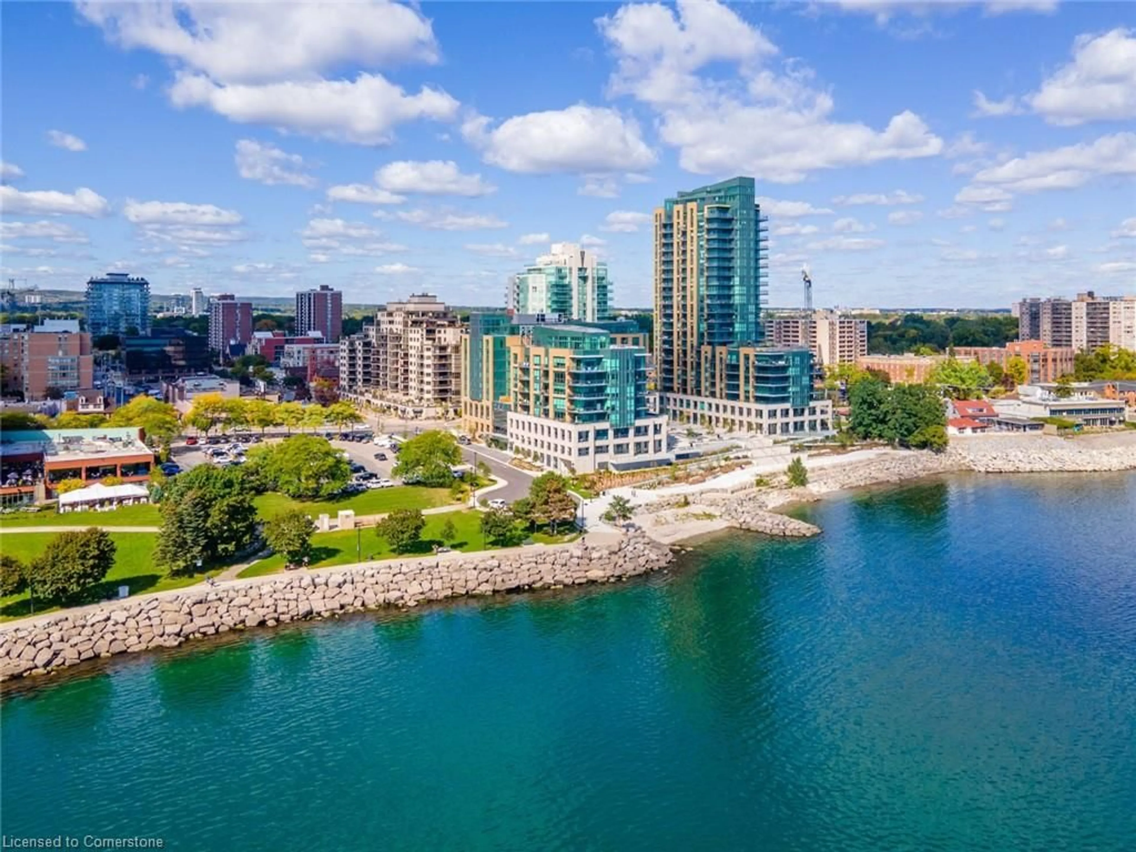 A pic from outside/outdoor area/front of a property/back of a property/a pic from drone, water/lake/river/ocean view for 2060 Lakeshore Rd #1401, Burlington Ontario L7R 0G2