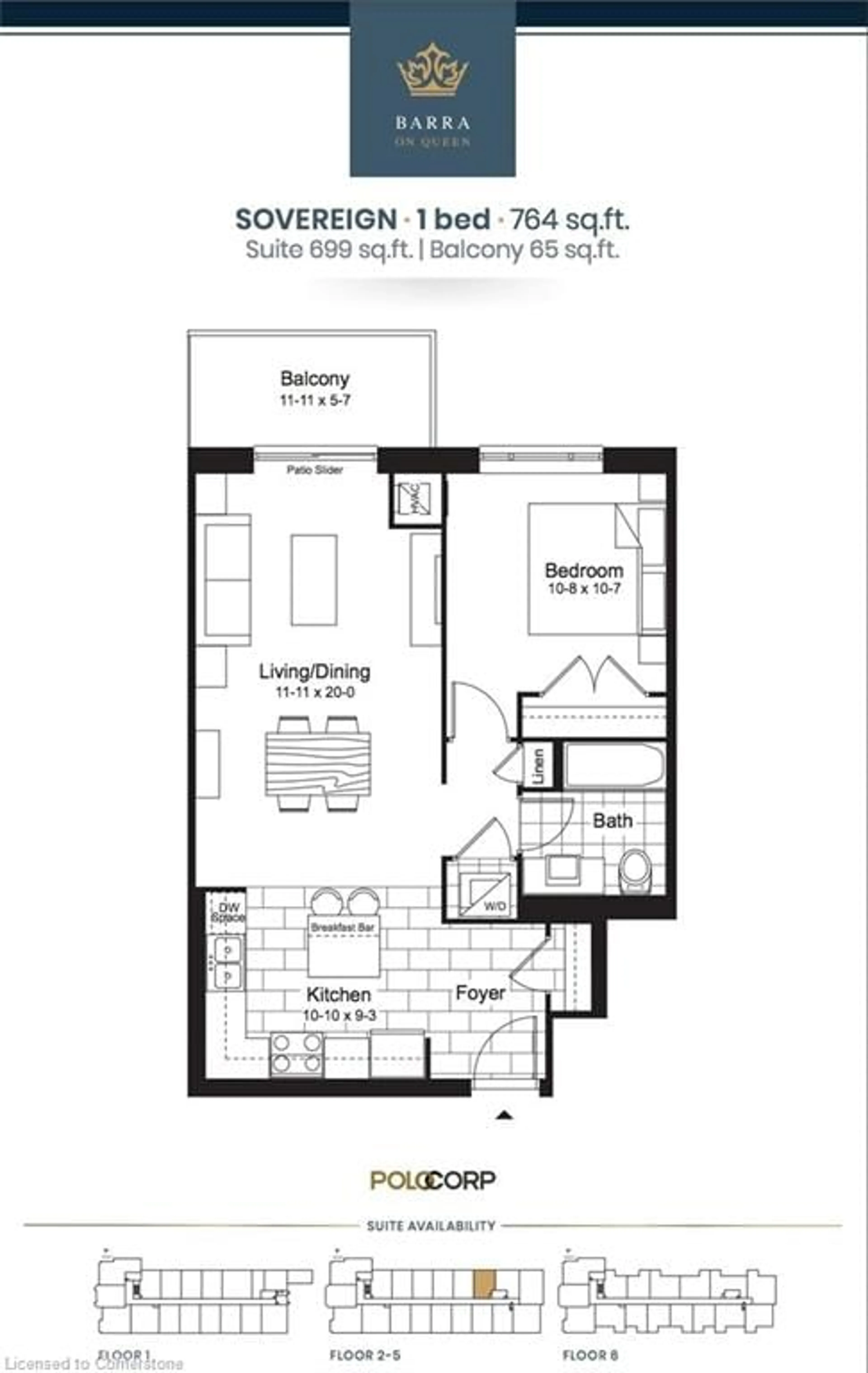 Floor plan for 399 Queen St #413, Kitchener Ontario N2G 0C4