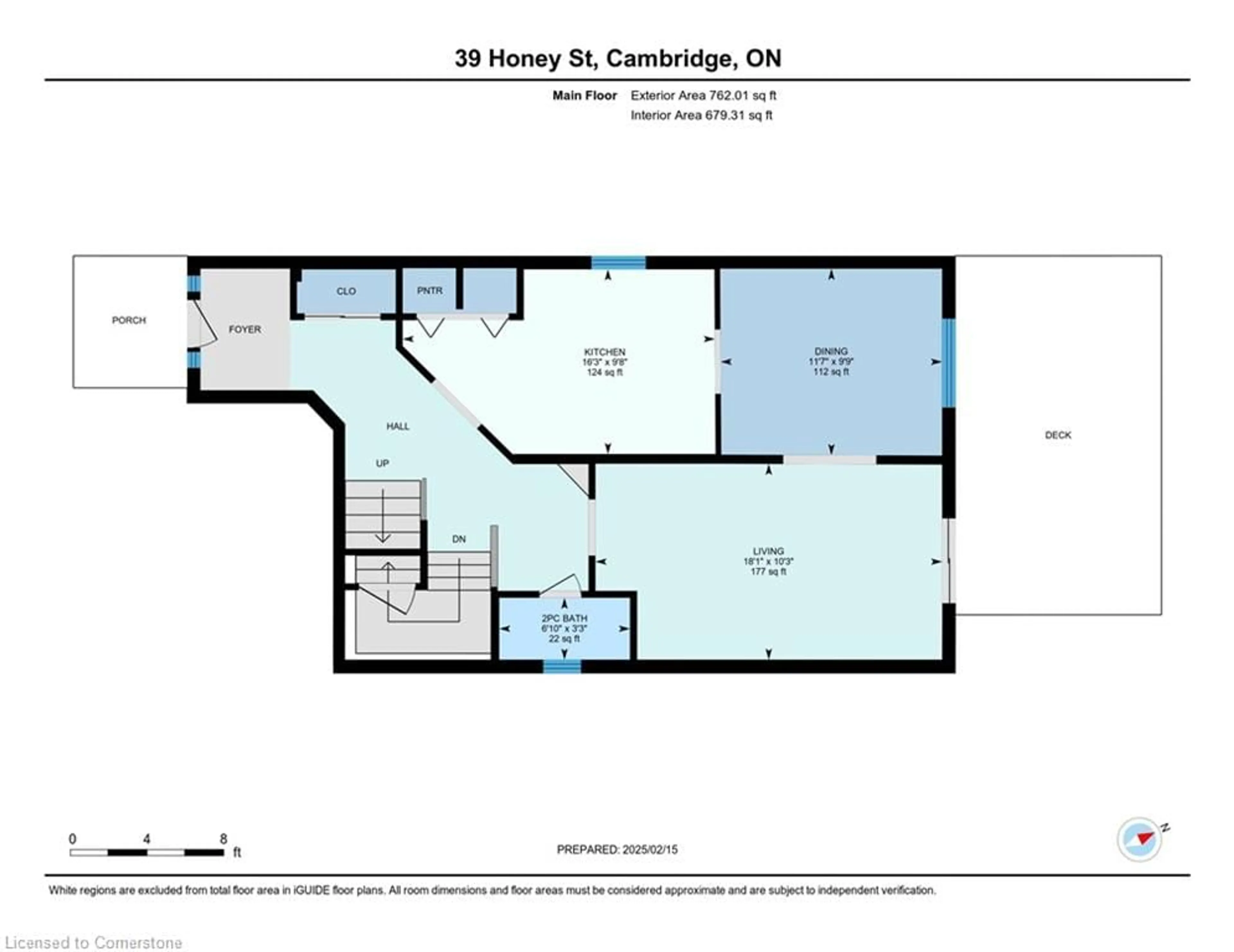 Floor plan for 39 Honey St, Cambridge Ontario N1T 2C9