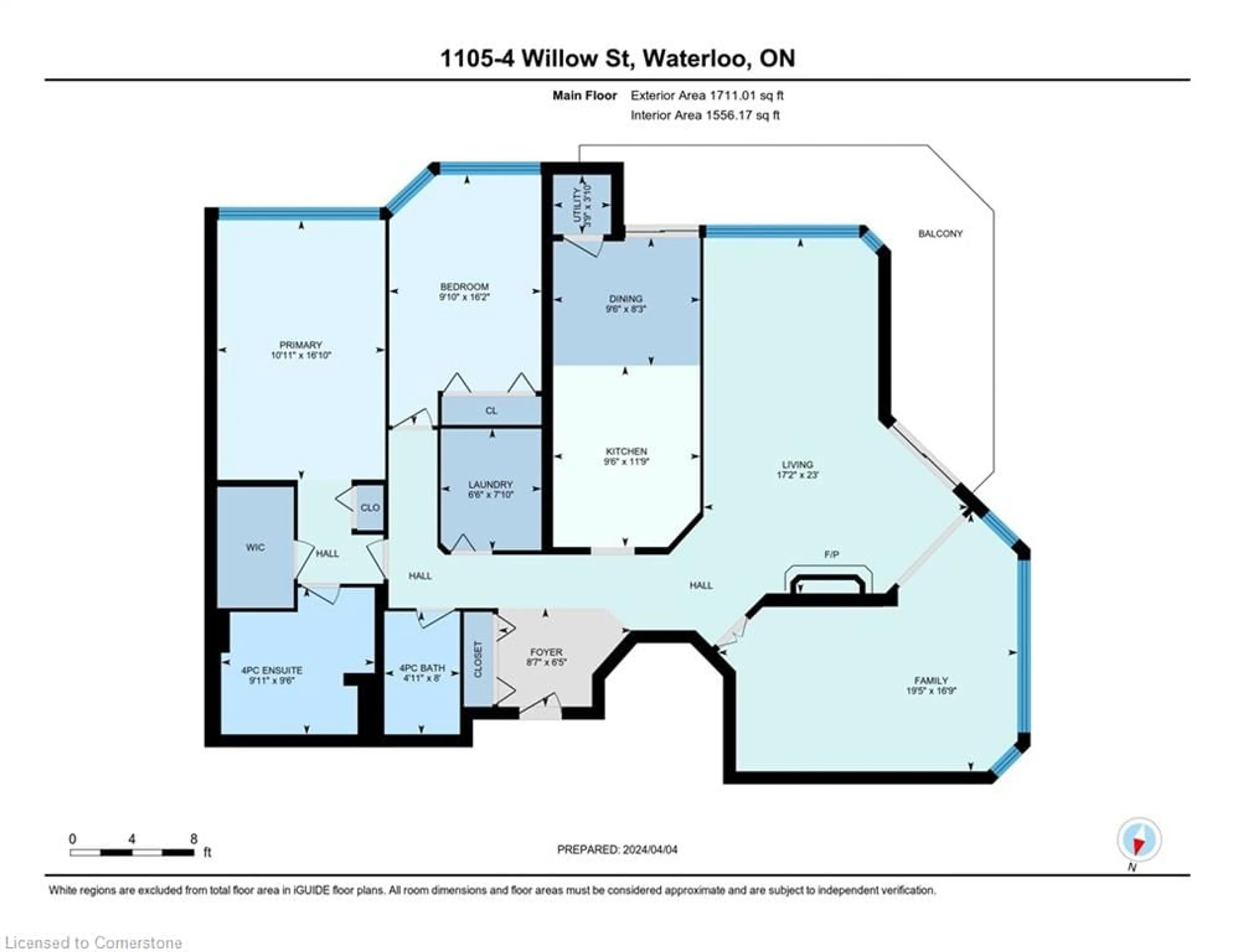 Floor plan for 4 Willow St #1105, Waterloo Ontario N2J 4S2