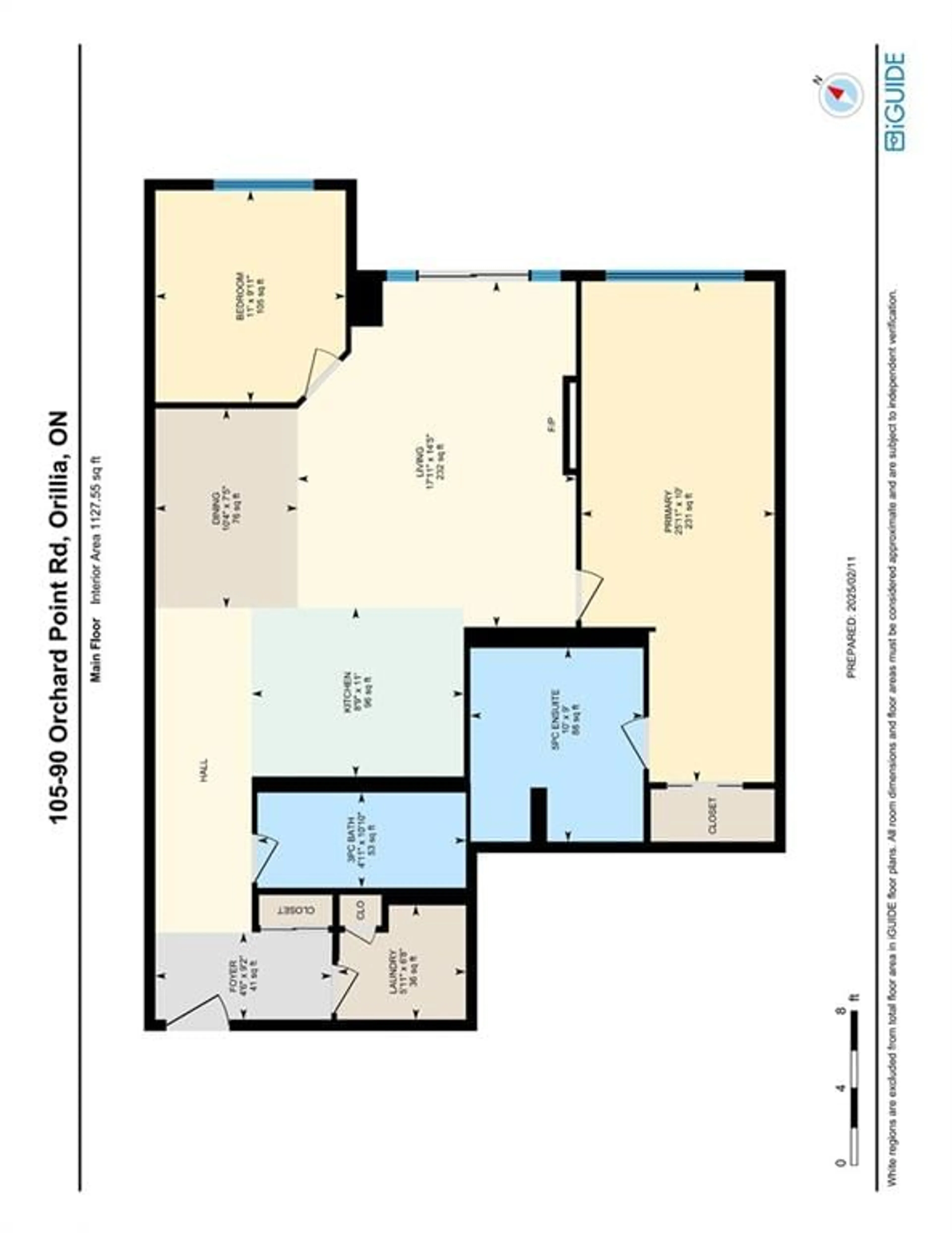 Floor plan for 90 Orchard Point Road #105, Orillia Ontario L3V 8K4