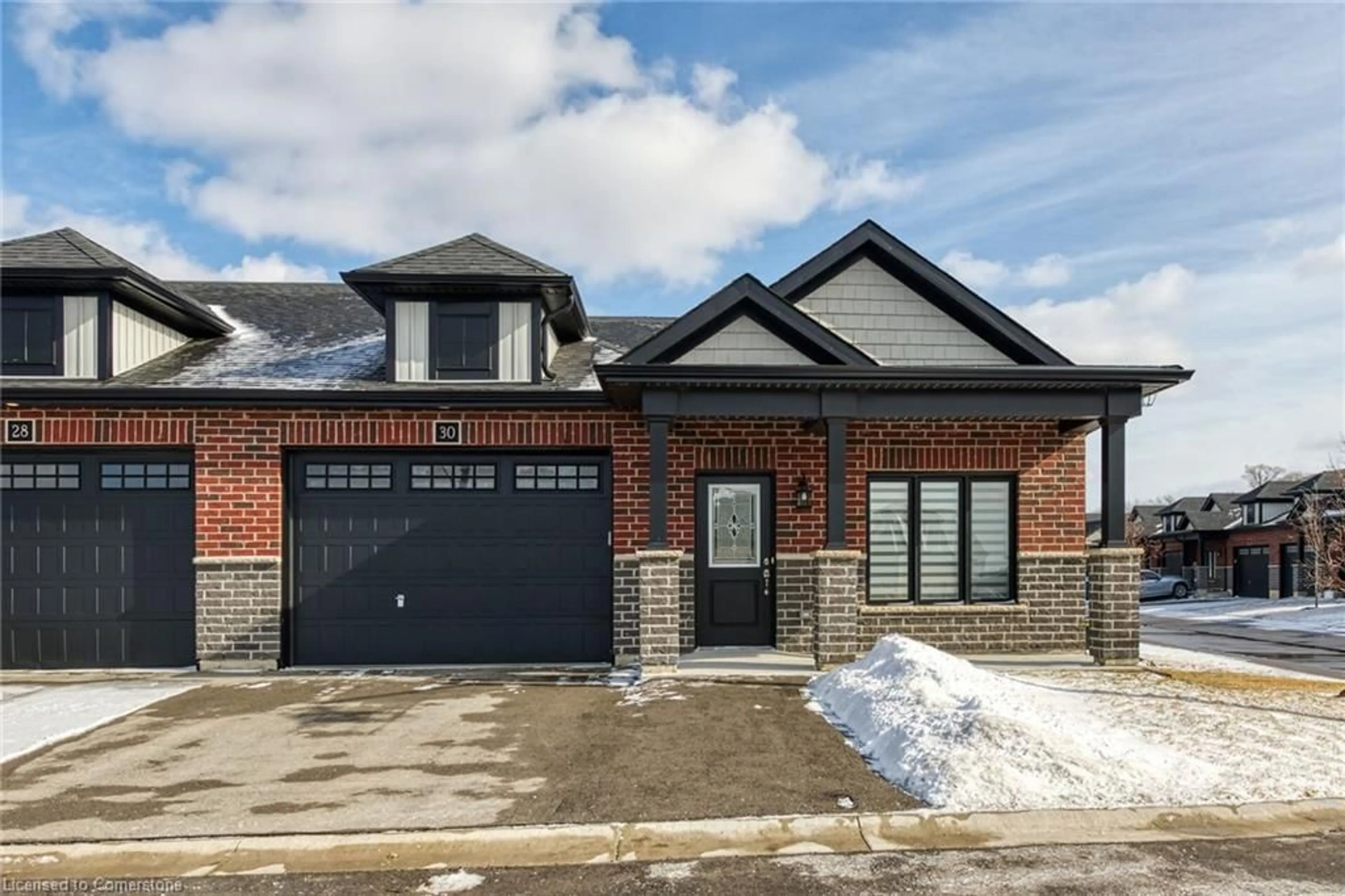 Home with brick exterior material, street for 30 Grey Fox Lane, Simcoe Ontario N3Y 0E9