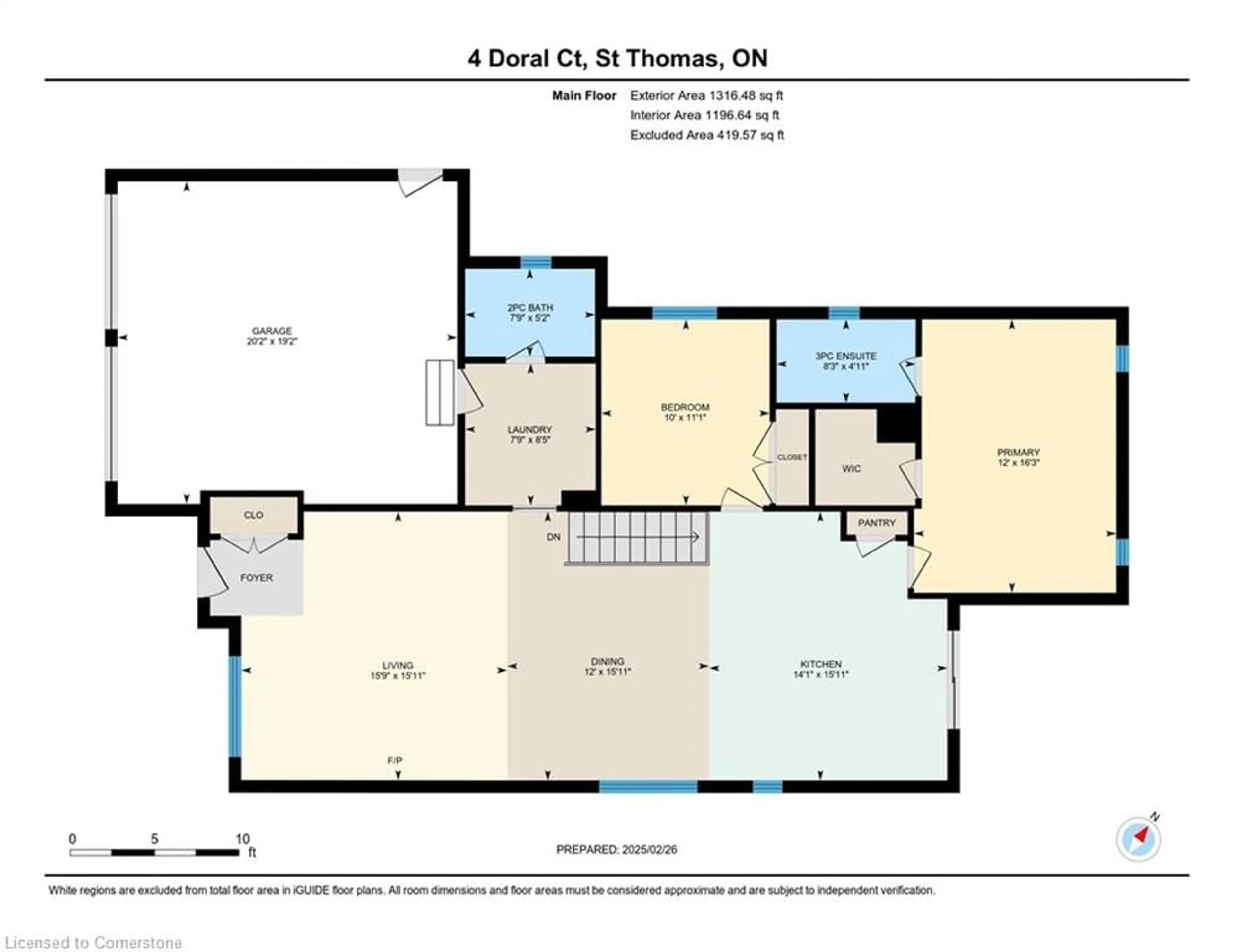 Floor plan for 4 Doral Court, St. Thomas Ontario N5R 0G3