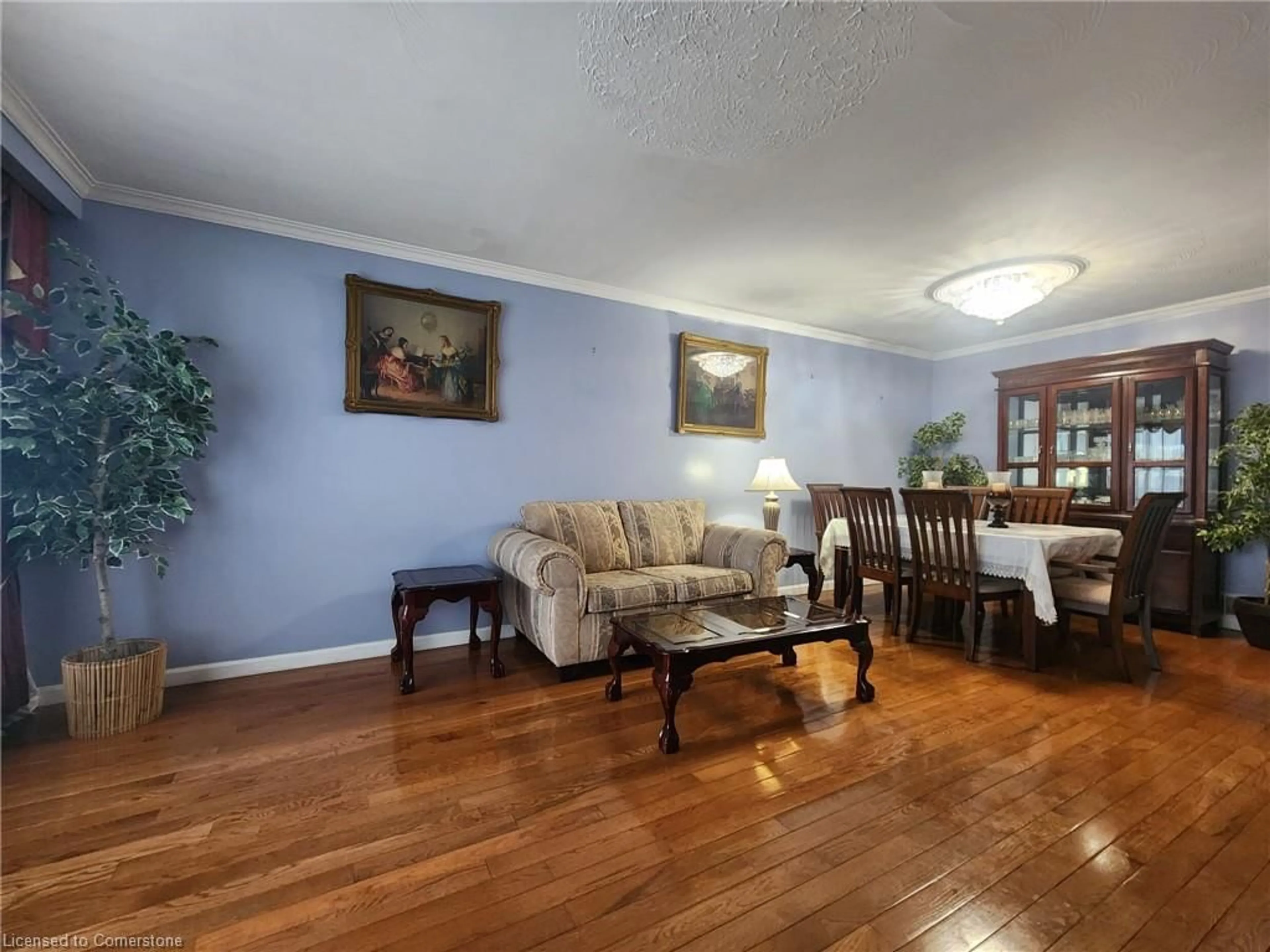 Living room with furniture, wood/laminate floor for 55 Firgrove Cres, Toronto Ontario M3N 1K5