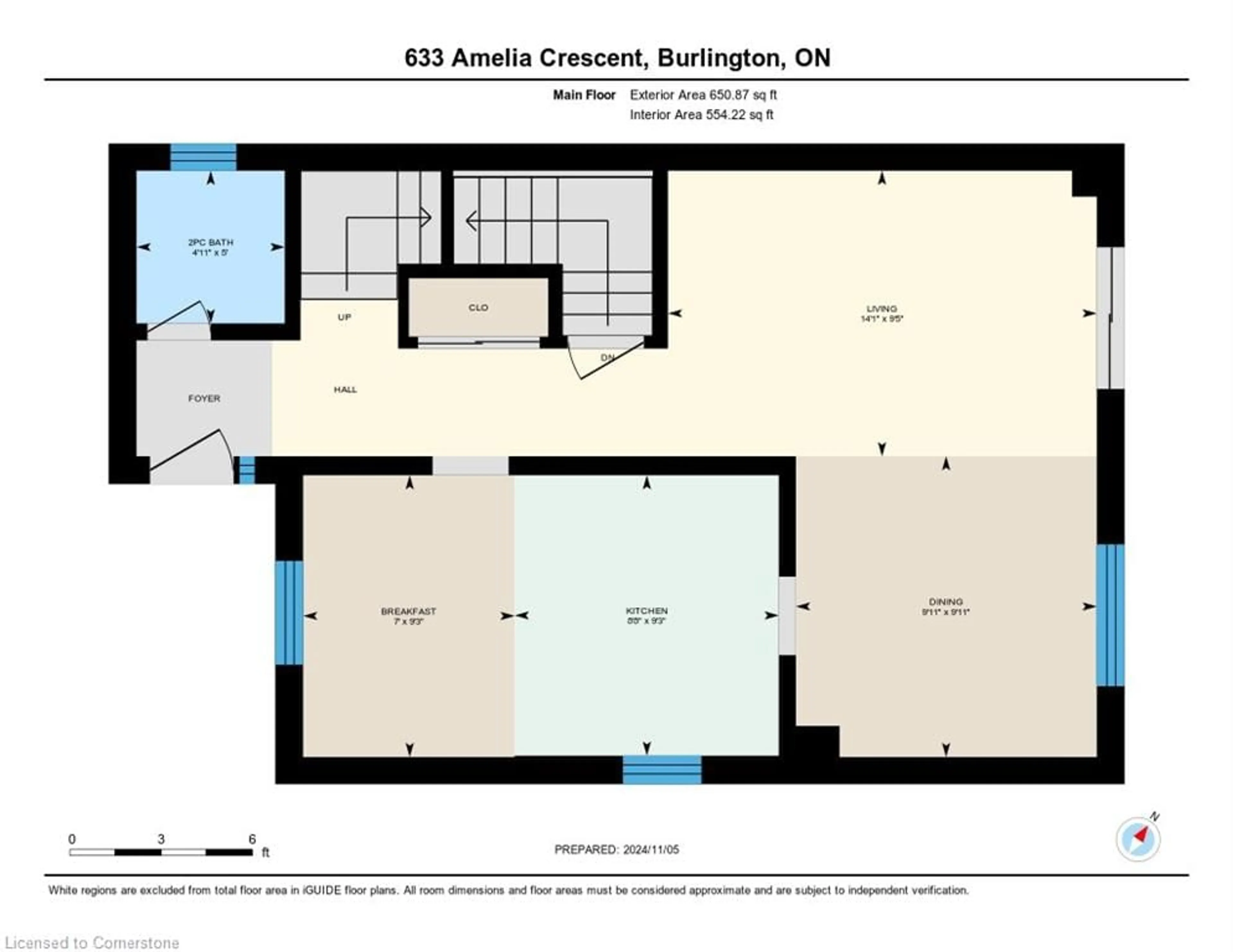 Floor plan for 633 Amelia Cres, Burlington Ontario L7L 6E6