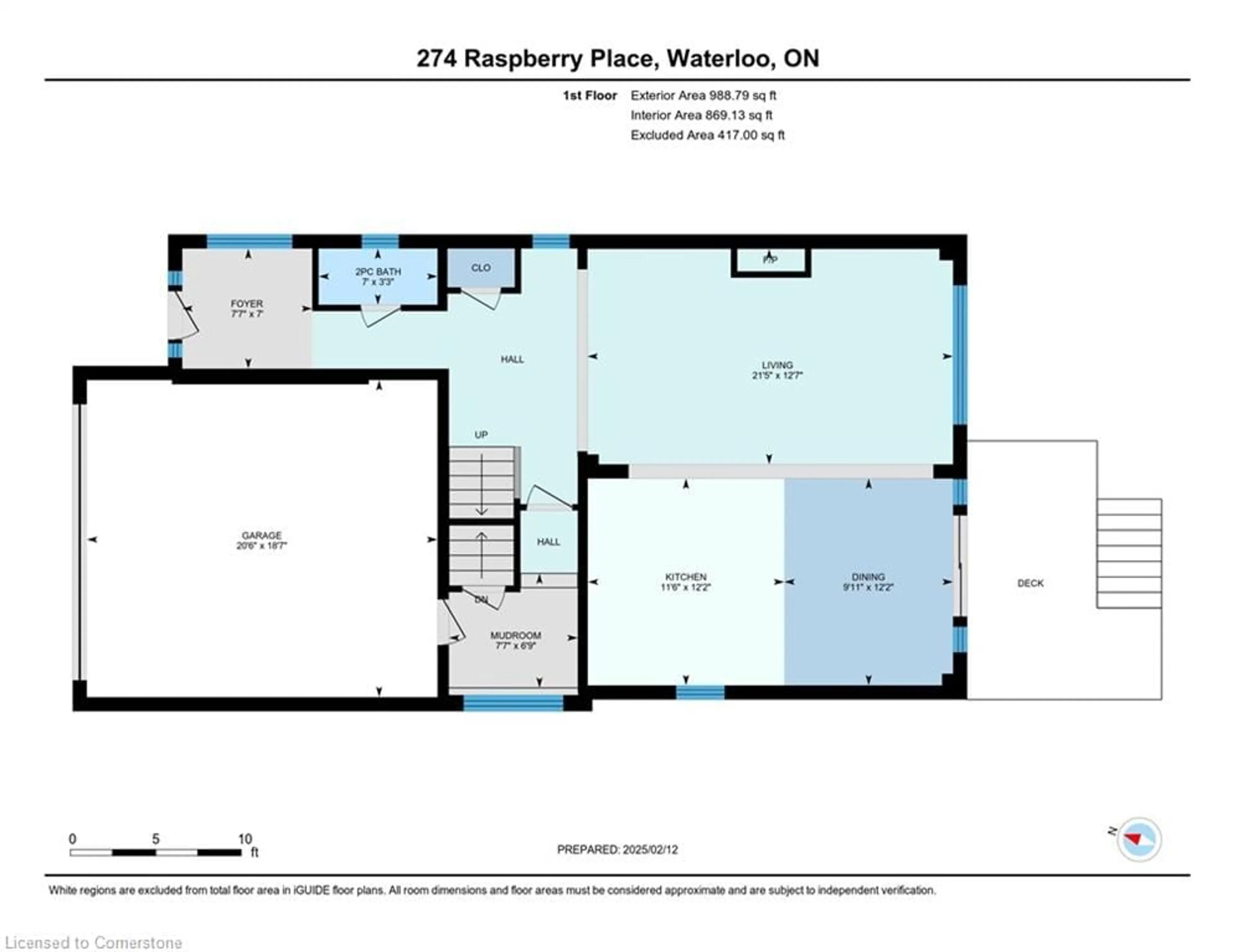 Floor plan for 274 Raspberry Pl, Waterloo Ontario N2V 0H3