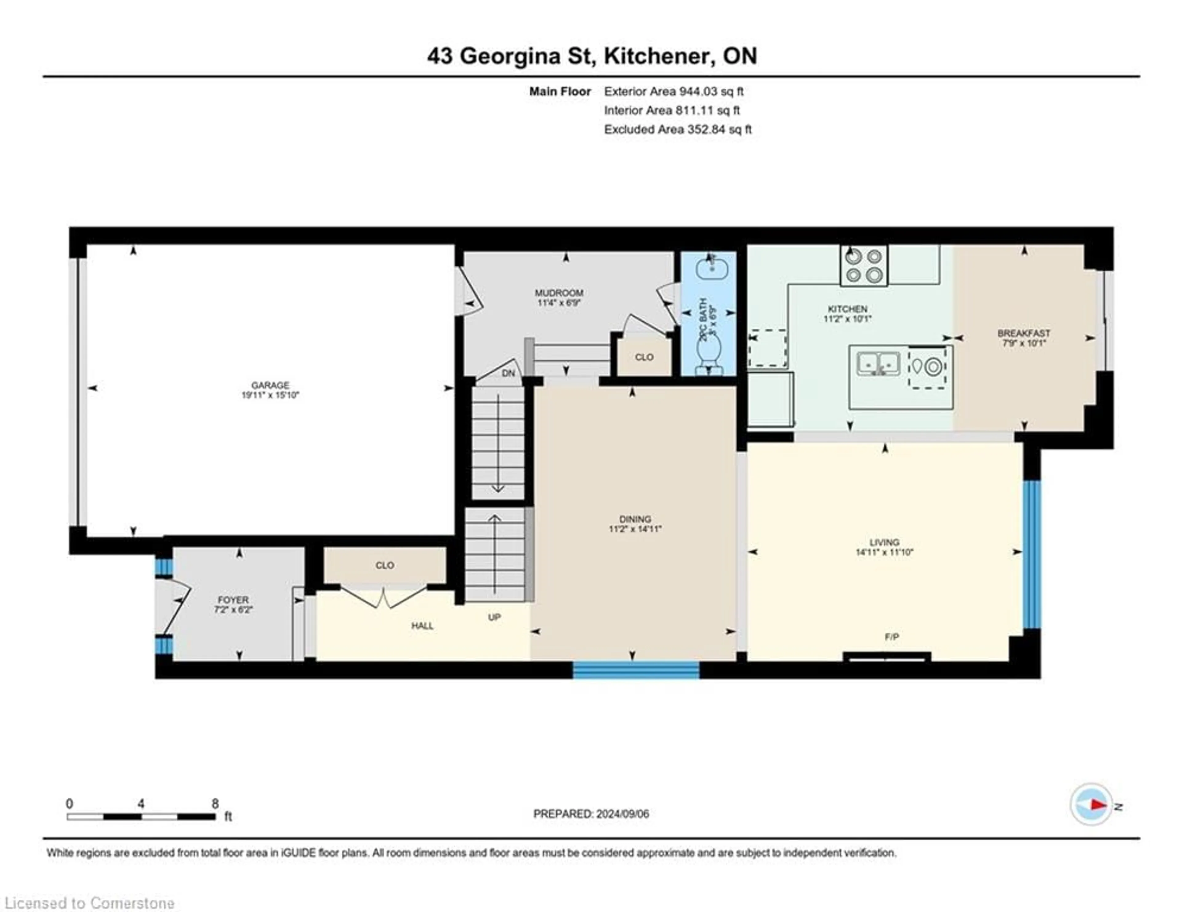 Floor plan for 43 Georgina St, Kitchener Ontario N2R 0S6