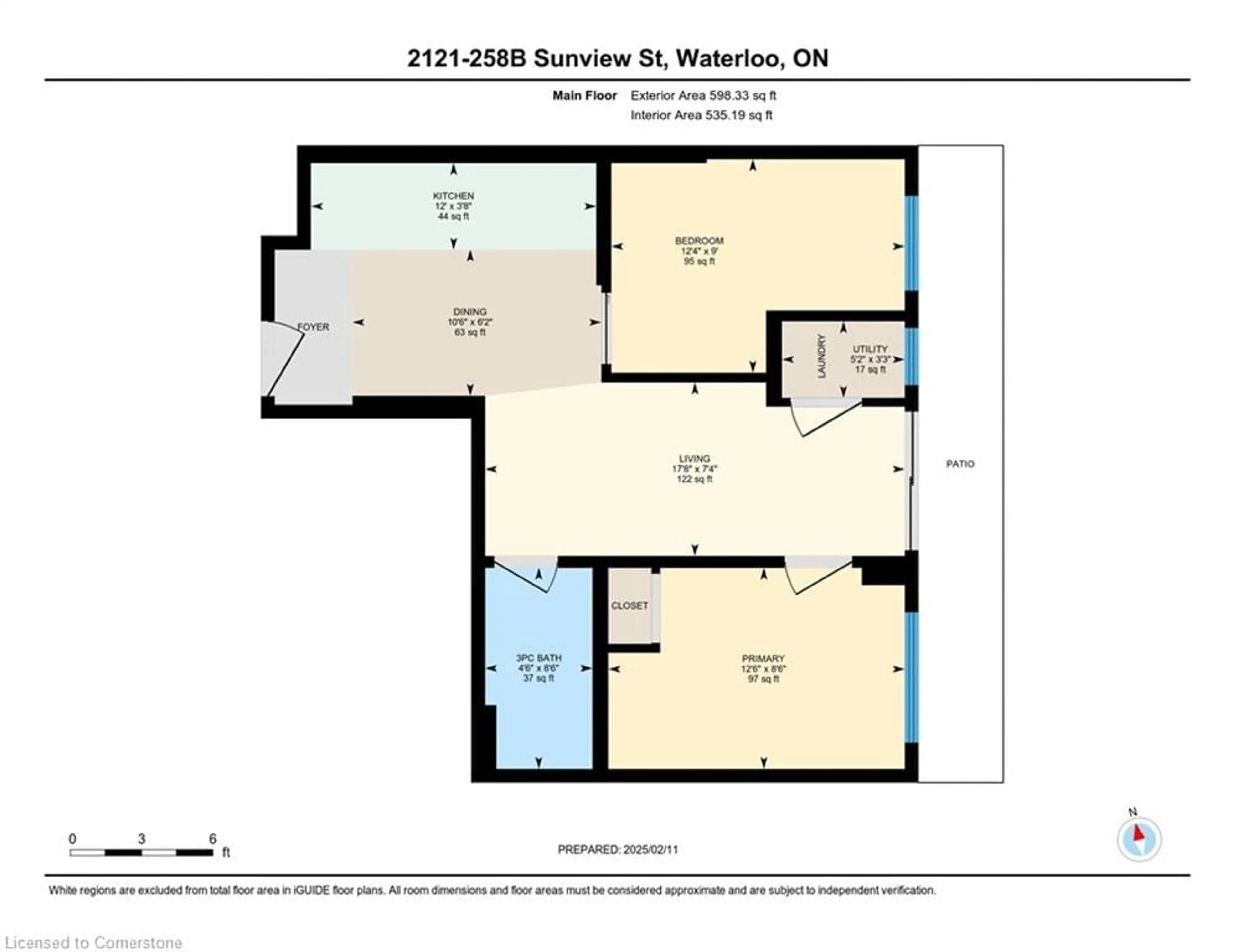 Floor plan for 258B Sunview St #2121, Waterloo Ontario N2L 0H7