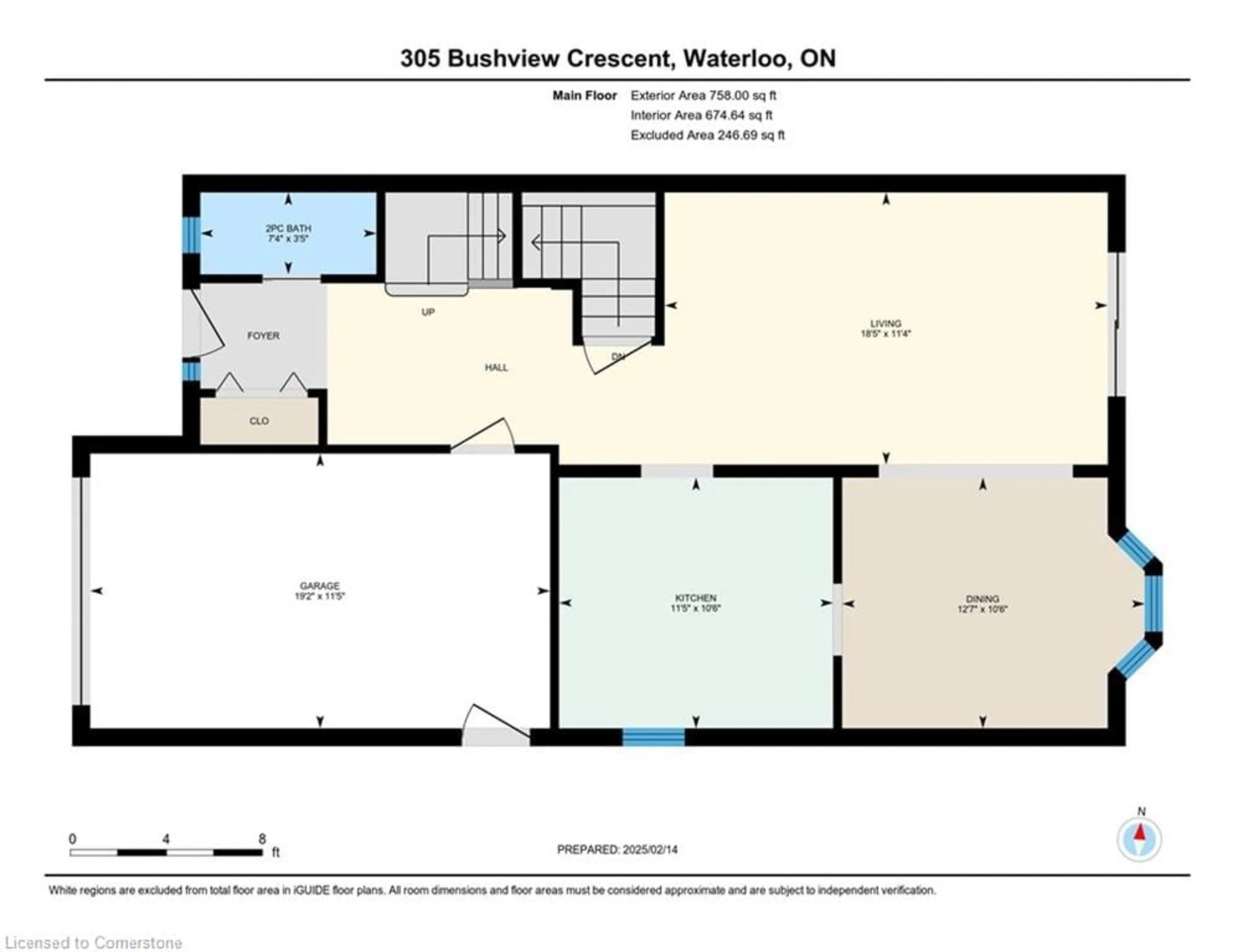 Floor plan for 305 Bushview Cres, Waterloo Ontario N2V 2A6