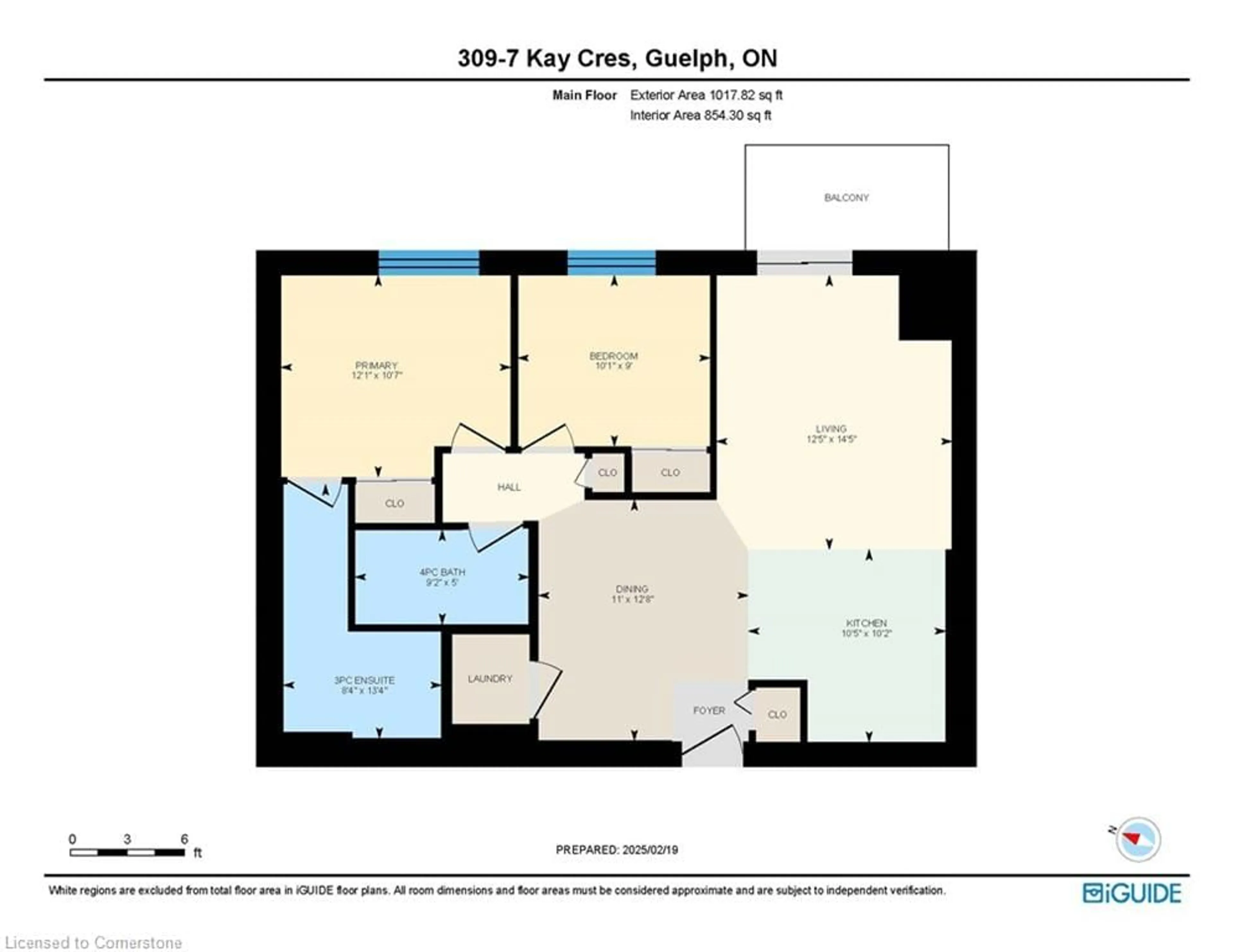 Floor plan for 7 Kay Crescent Cres #309, Guelph Ontario N1L 0P9