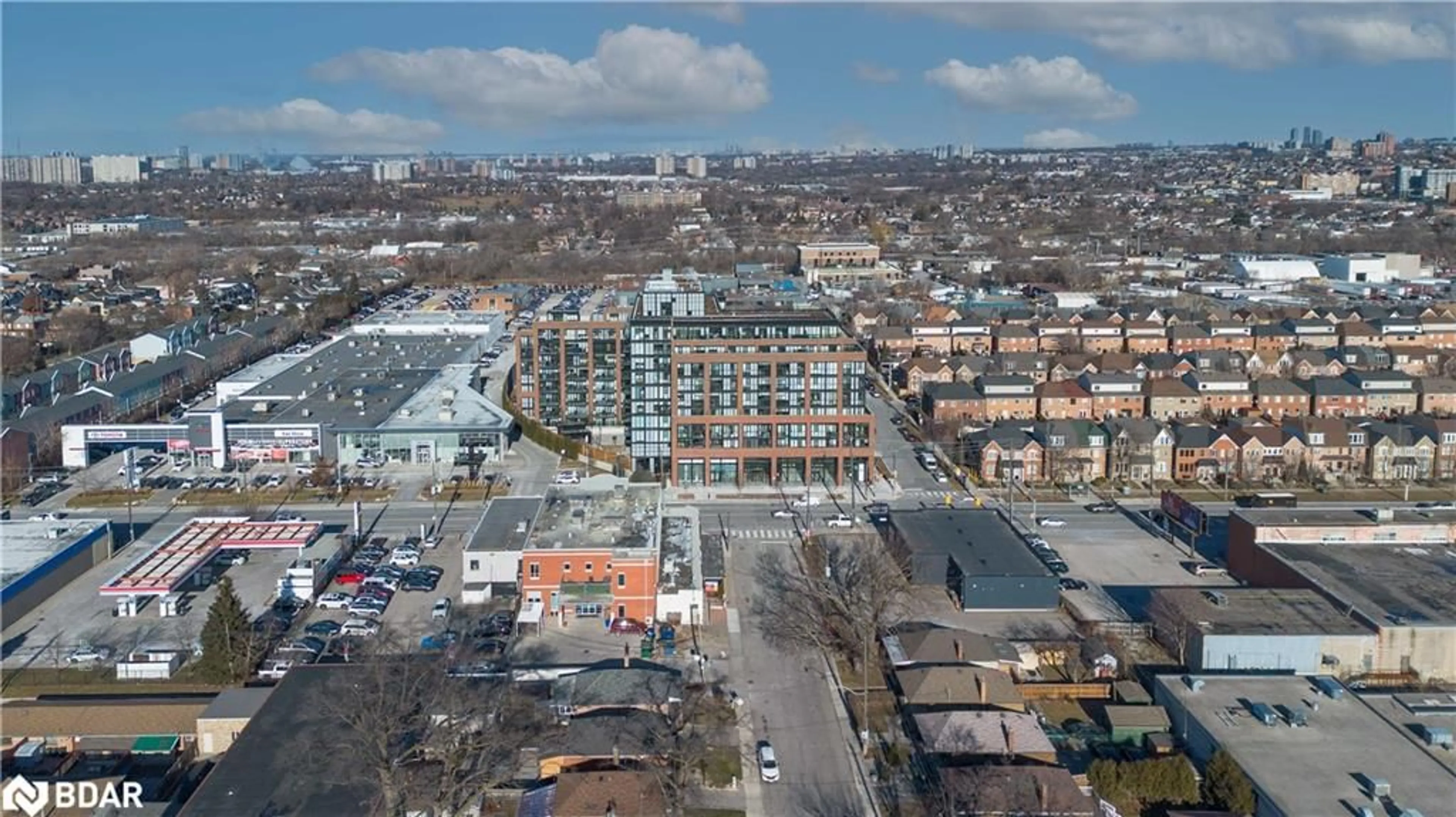 A pic from outside/outdoor area/front of a property/back of a property/a pic from drone, city buildings view from balcony for 2300 St Clair Avenue West #118, Toronto Ontario M6N 0B3