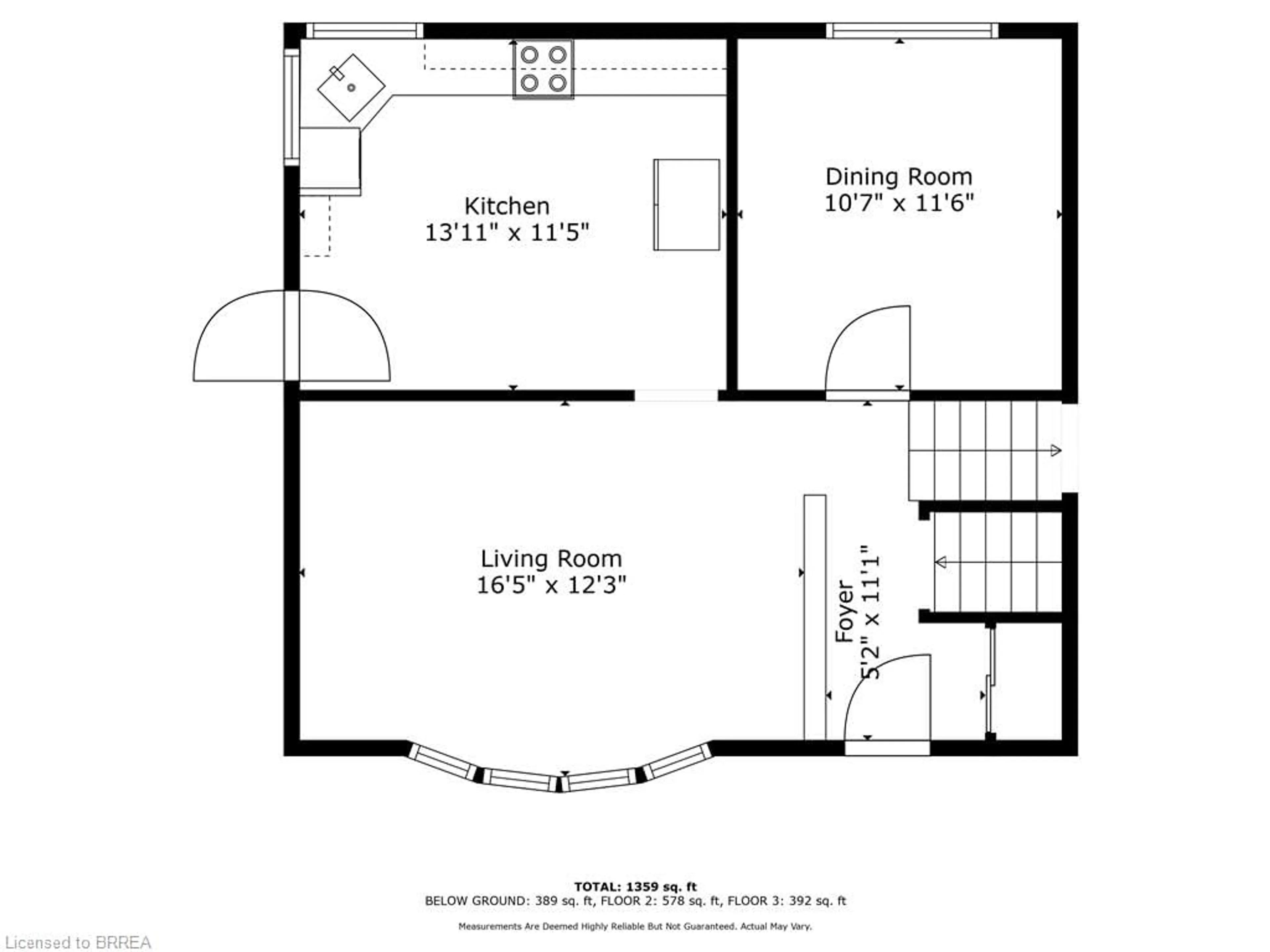 Floor plan for 45 Varadi Ave, Brantford Ontario N3R 3N2