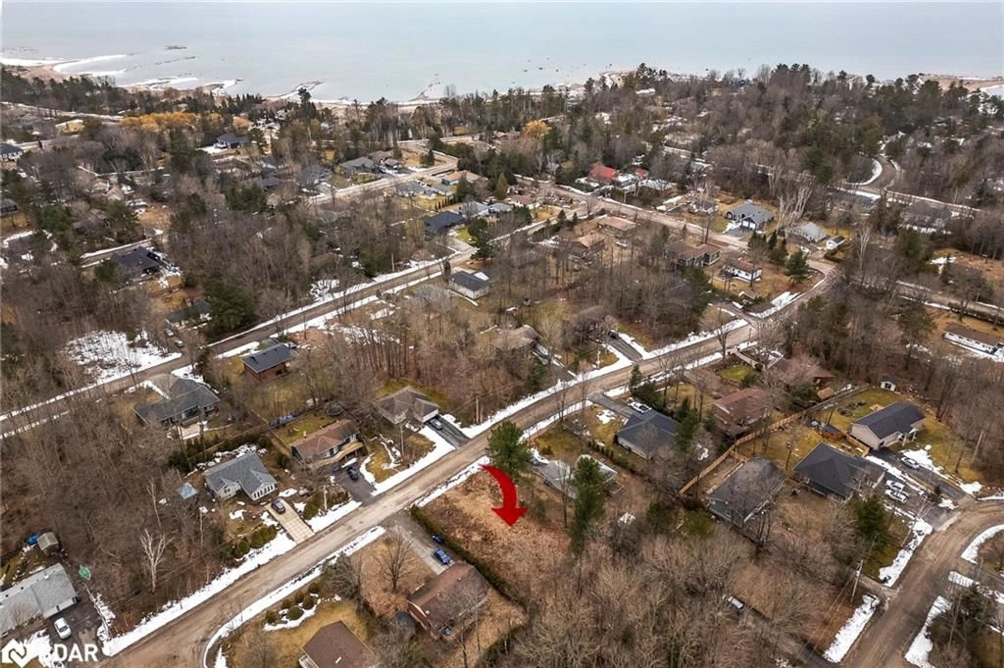 A pic from outside/outdoor area/front of a property/back of a property/a pic from drone, water/lake/river/ocean view for 98 Vanier Rue, Lafontaine Ontario L9M 0J2