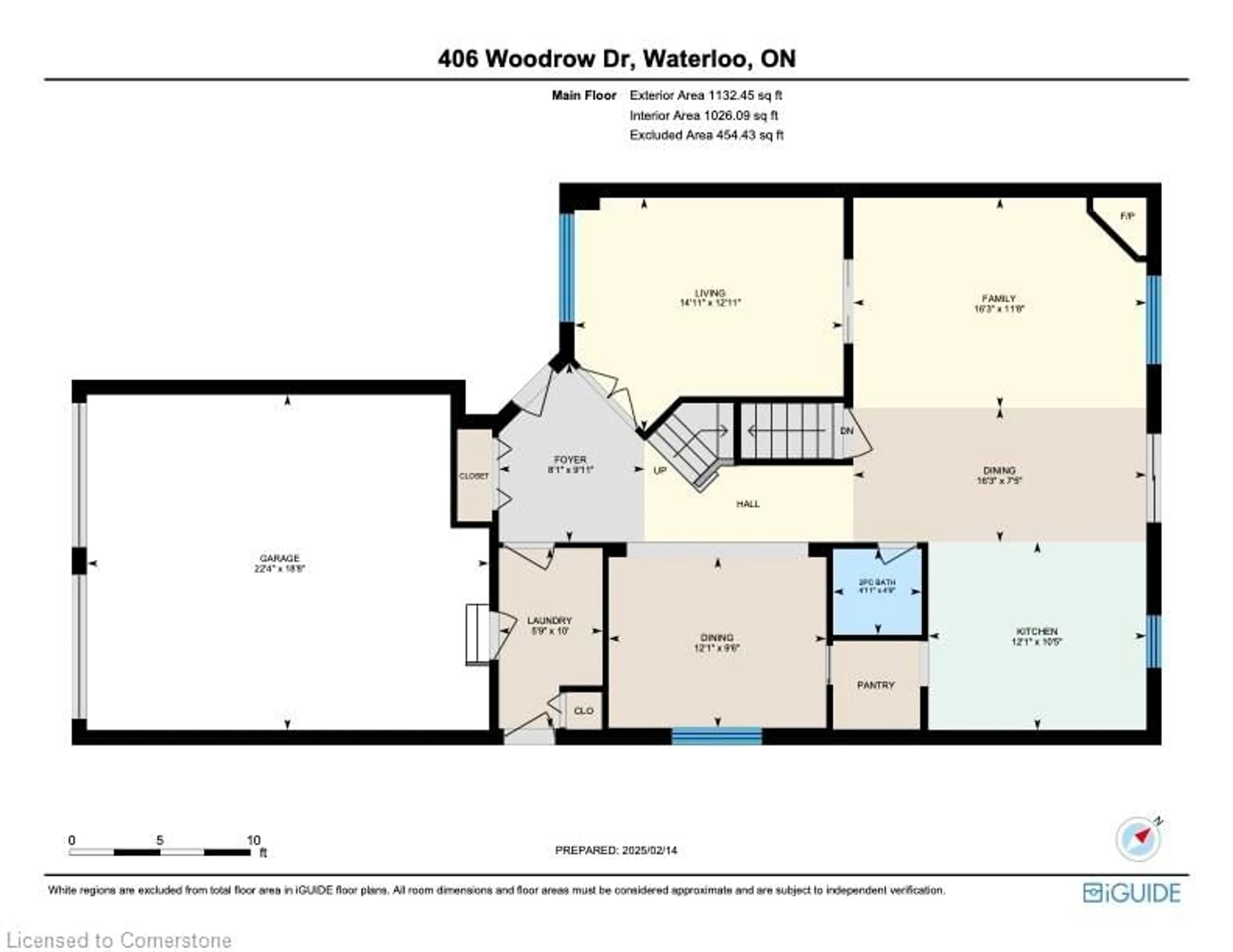 Floor plan for 406 Woodrow Dr, Waterloo Ontario N2T 2V7