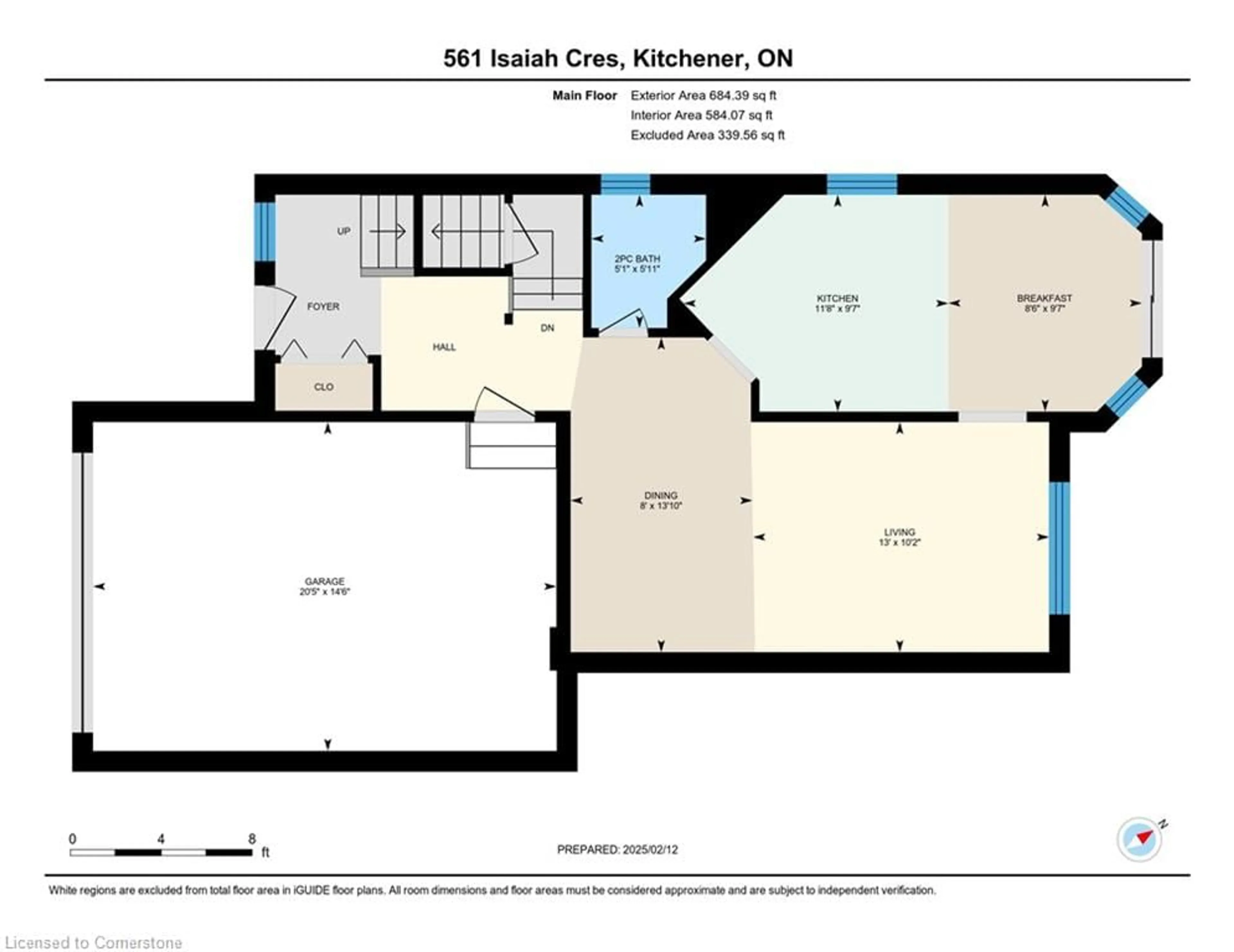 Floor plan for 561 Isaiah Cres, Kitchener Ontario N2E 0E6