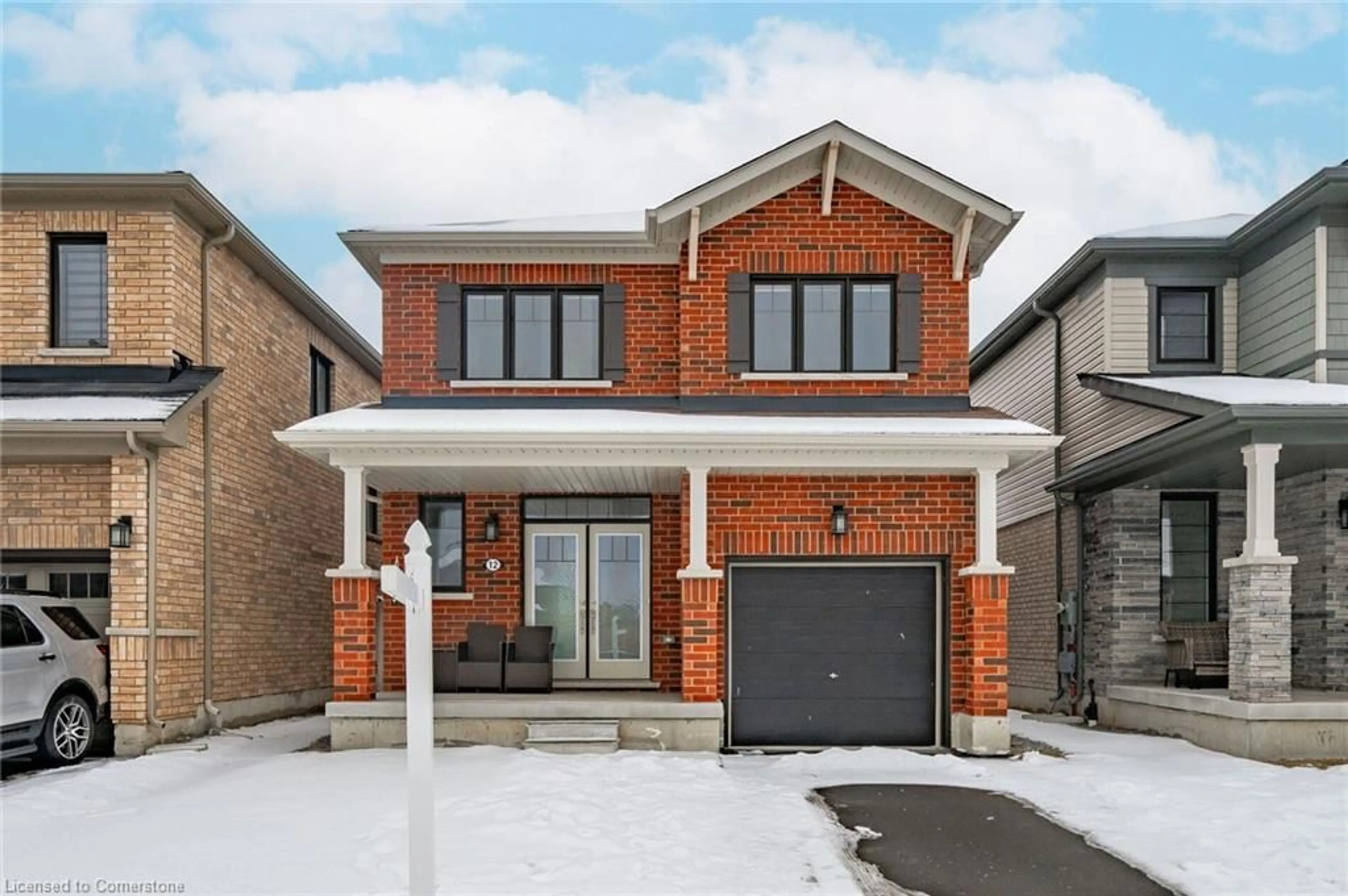 Home with brick exterior material, street for 12 Toffee Trail, Stoney Creek Ontario L8J 0M2