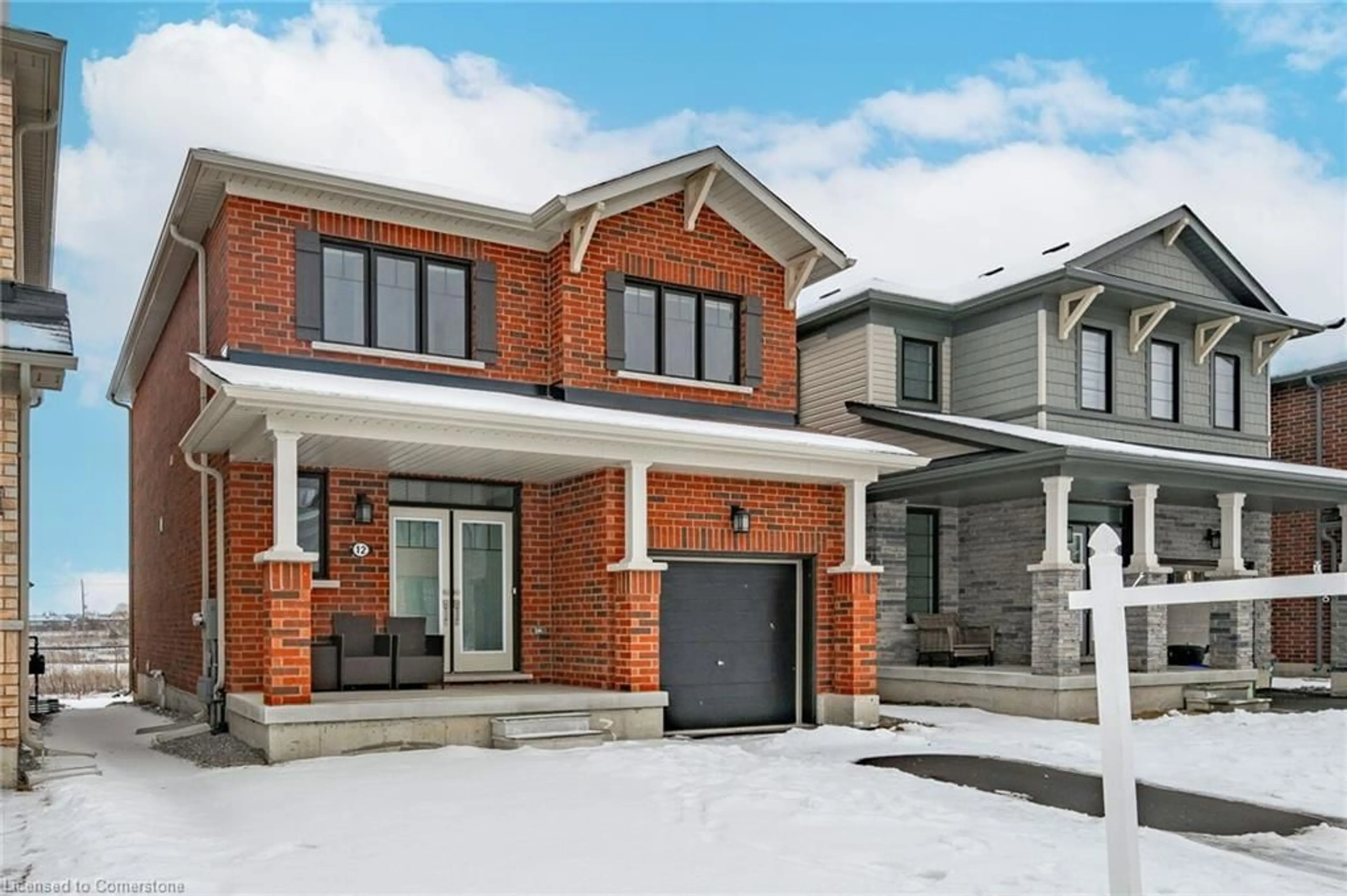 Home with brick exterior material, street for 12 Toffee Trail, Stoney Creek Ontario L8J 0M2