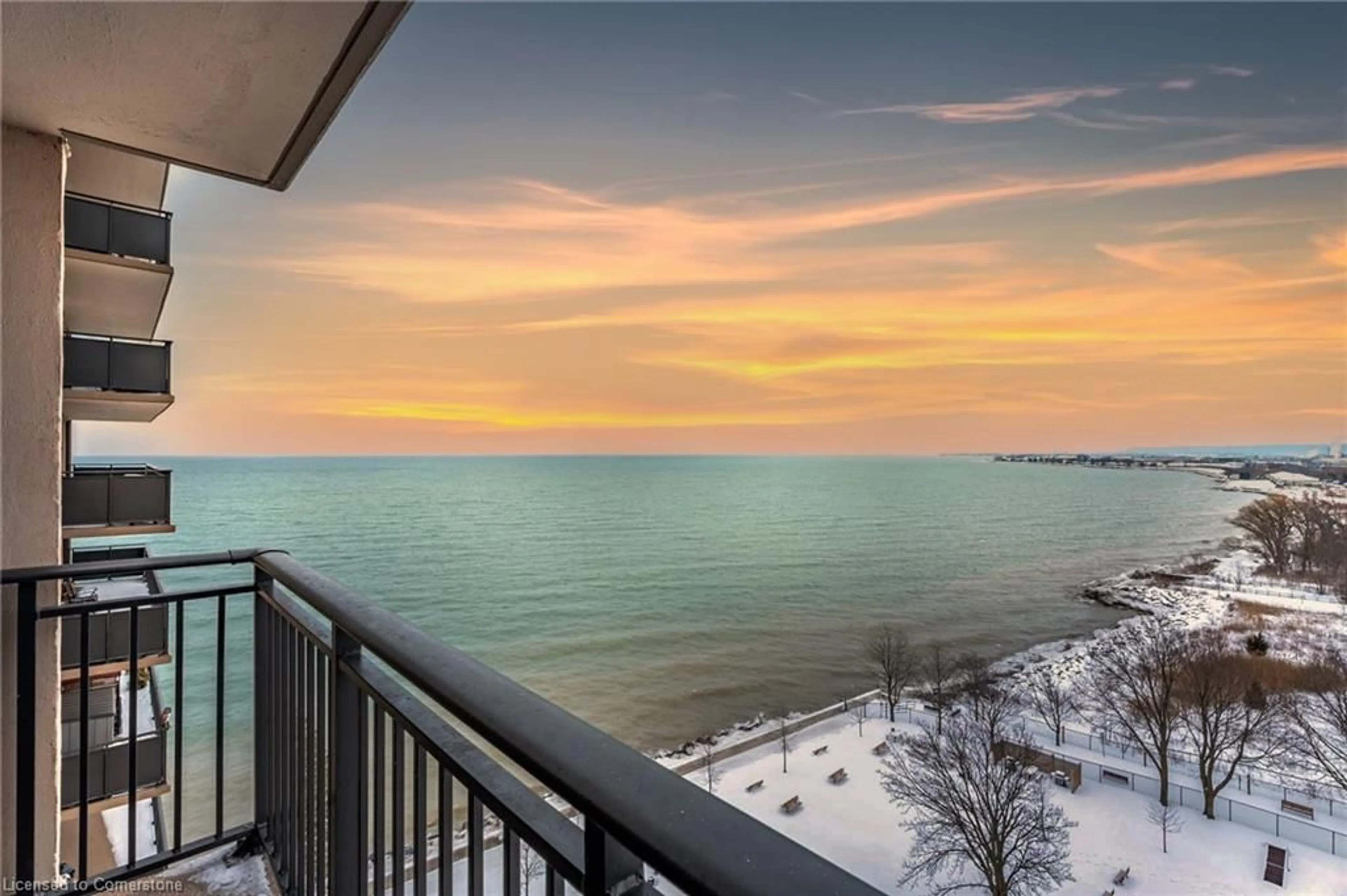 Balcony in the apartment, water/lake/river/ocean view for 500 Green Rd #1206, Stoney Creek Ontario L8E 3M6