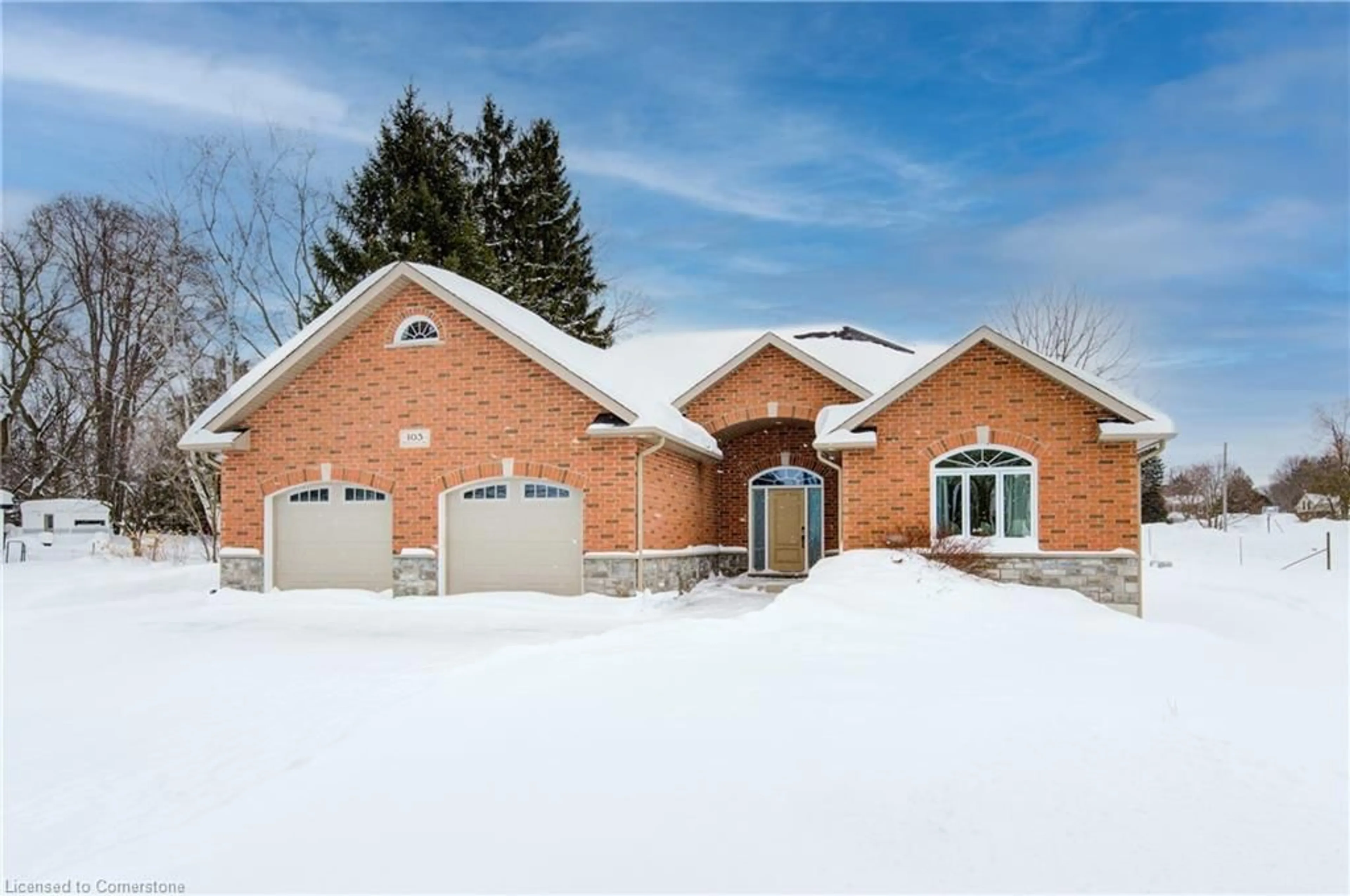 Home with brick exterior material, street for 103 Robertson St, Harriston Ontario N0G 1Z0