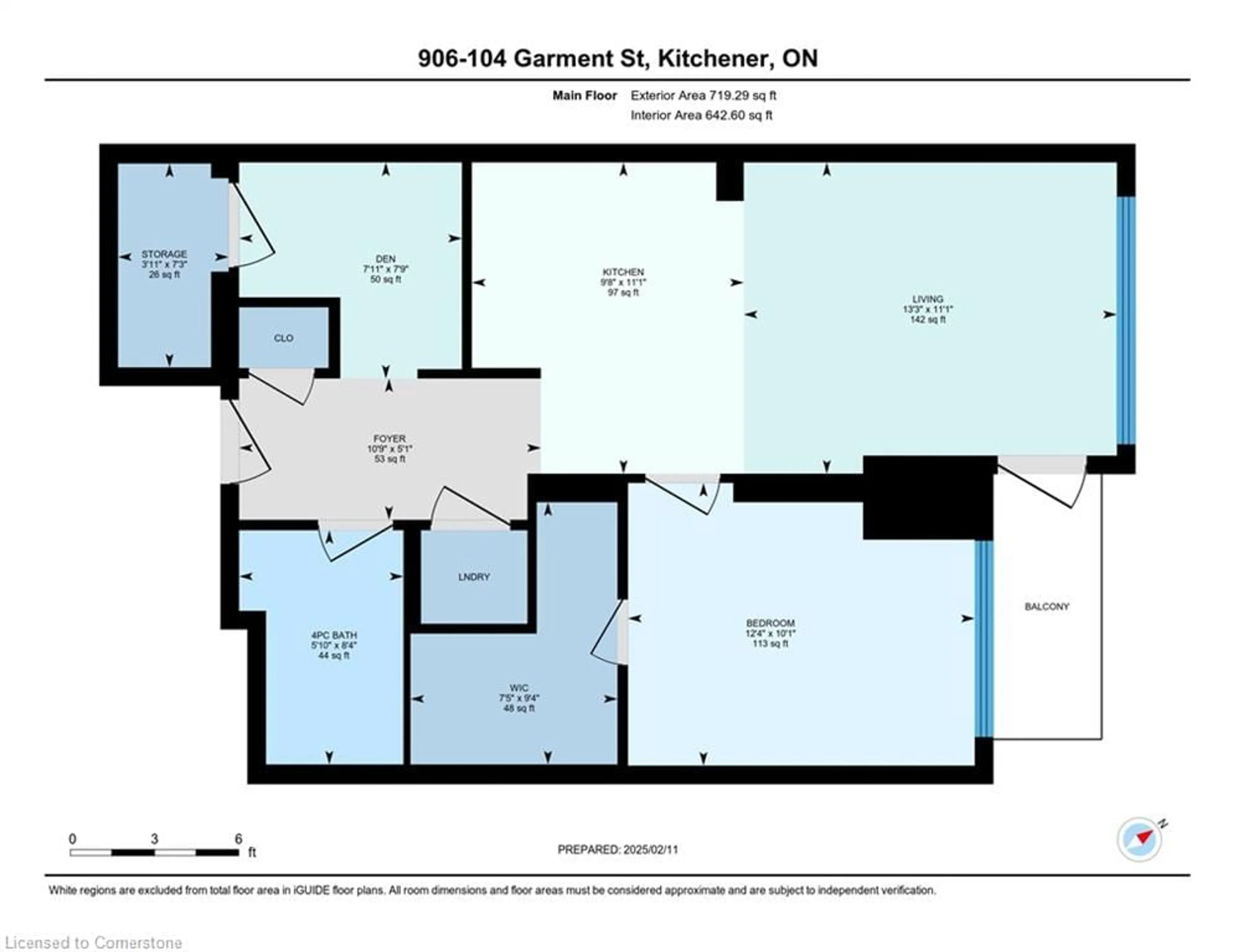 Floor plan for 104 Garment St #906, Kitchener Ontario N2G 0C6