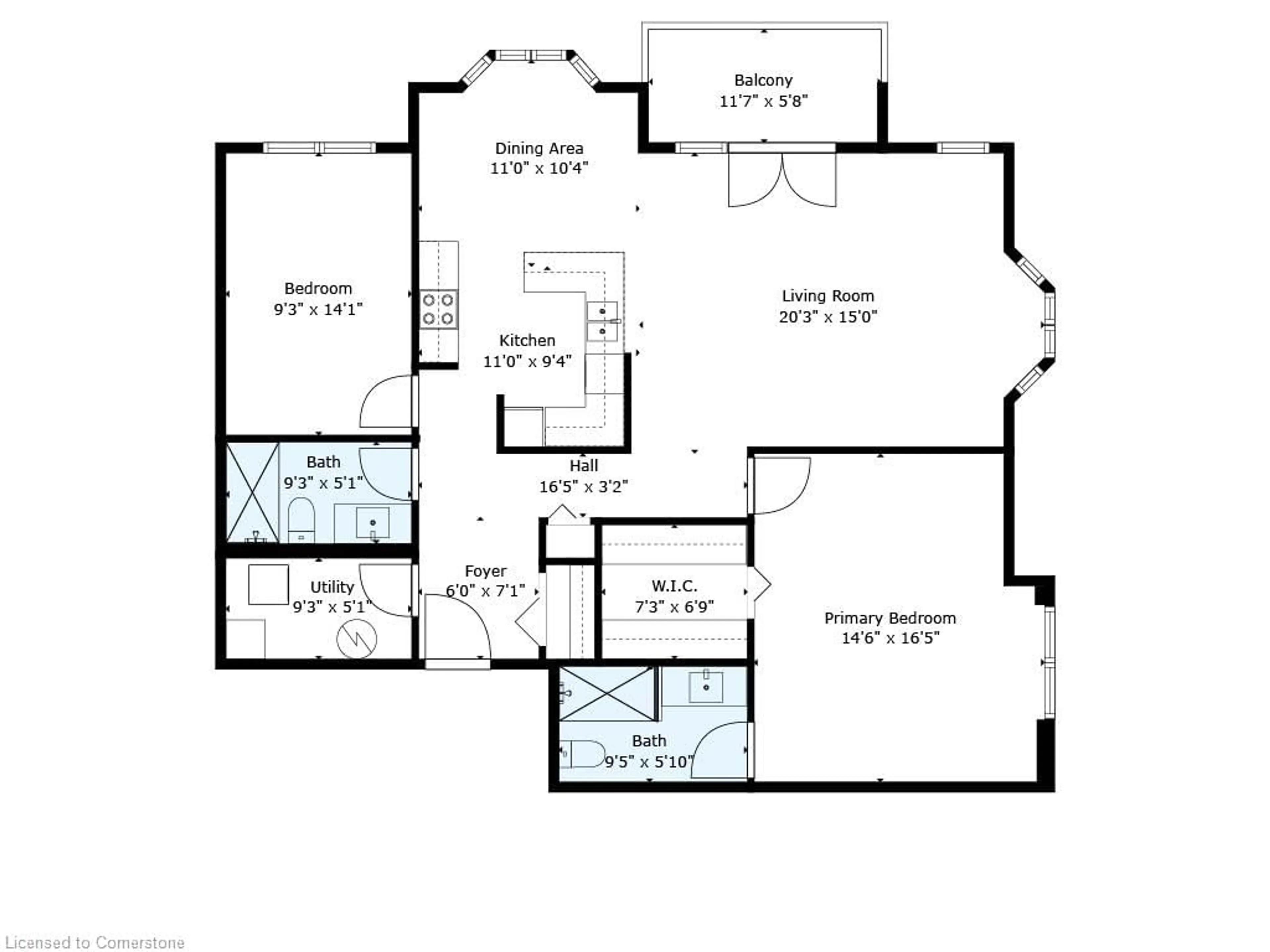 Floor plan for 216 Plains Rd #202D, Burlington Ontario L7T 4L1