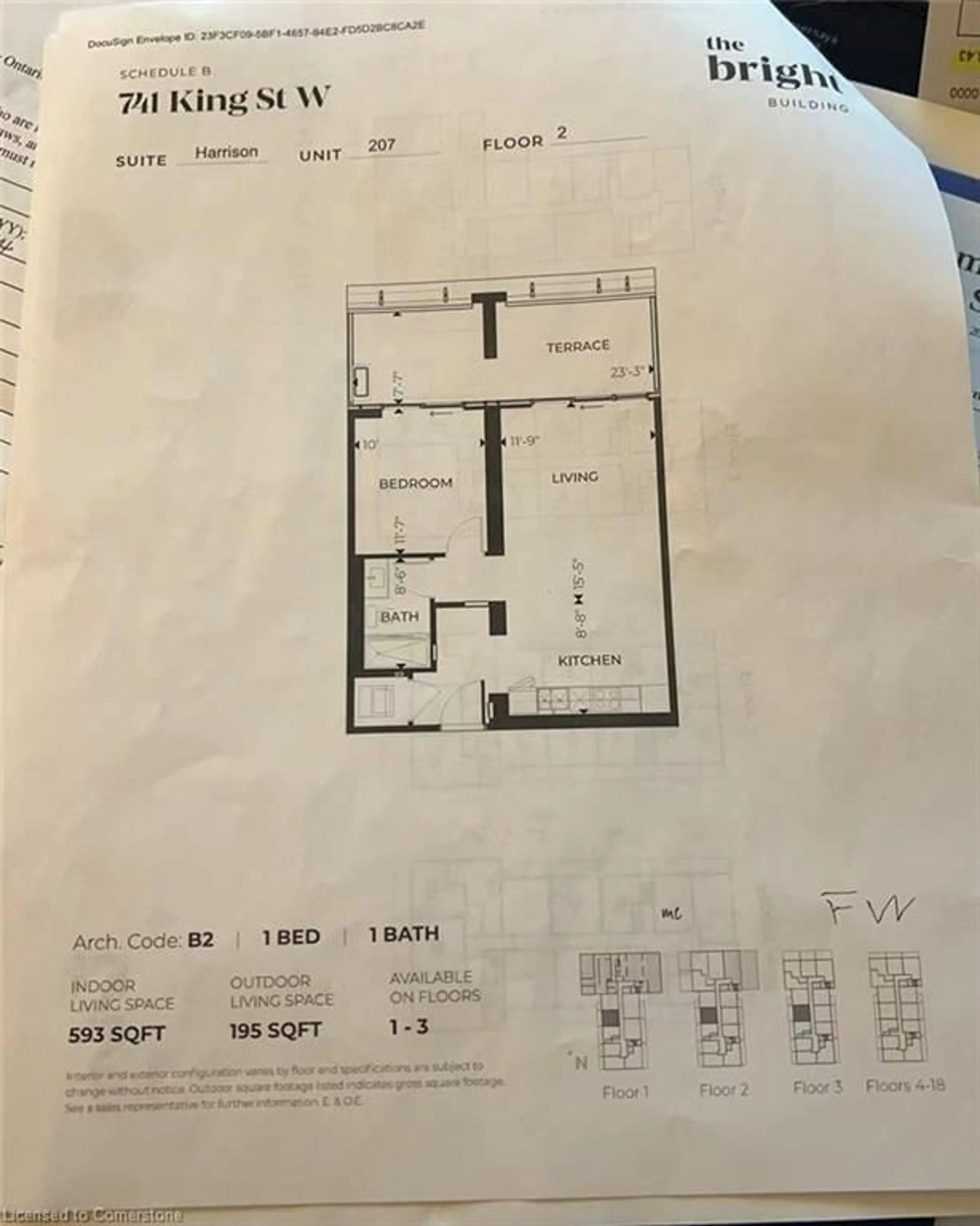 Floor plan for 741 King St #207, Kitchener Ontario N2G 0E9