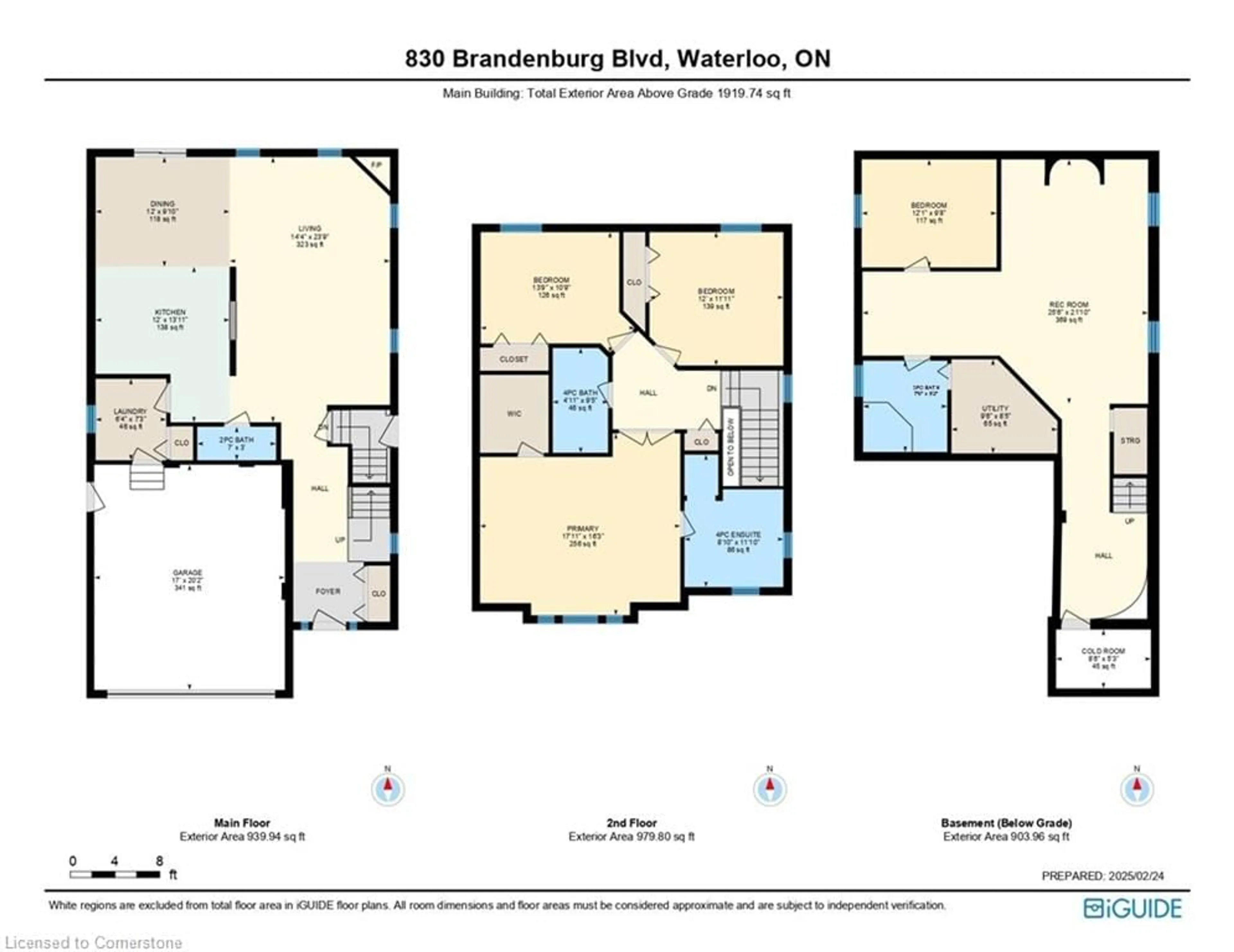 Floor plan for 830 Brandenburg Blvd, Waterloo Ontario N2T 2X3