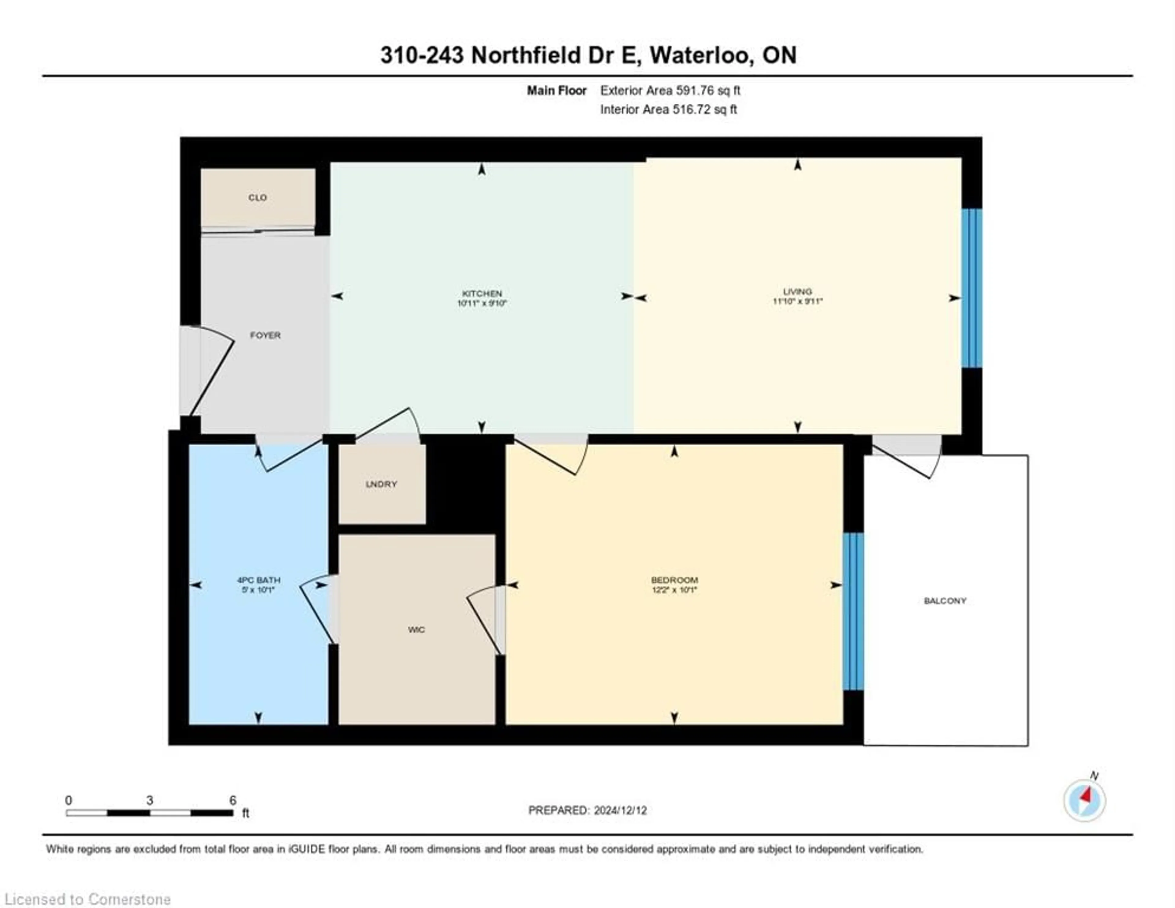 Floor plan for 243 Northfield Dr #310, Waterloo Ontario N2K 0H2