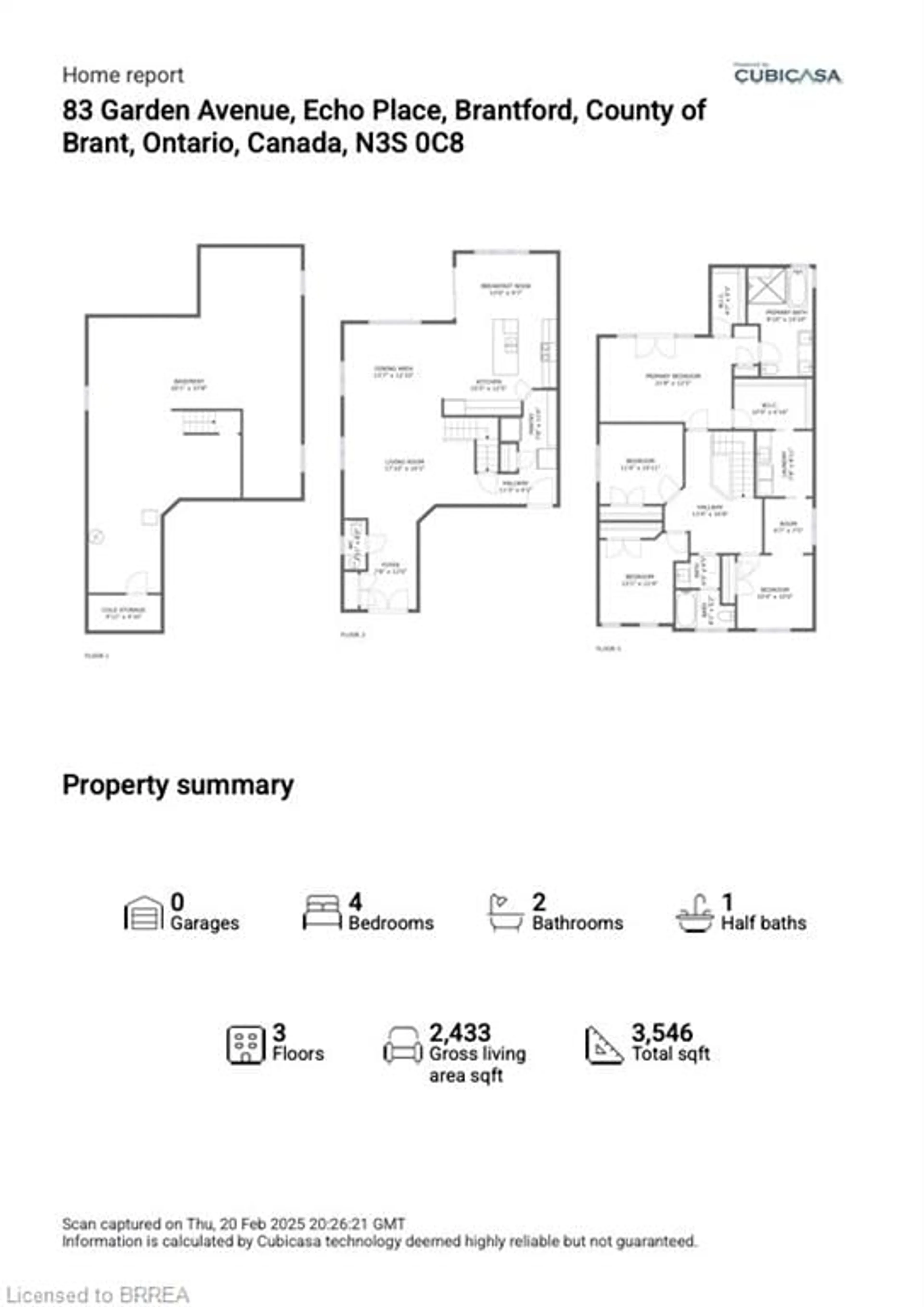 Floor plan for 83 Garden Ave, Brantford Ontario N3S 0C9