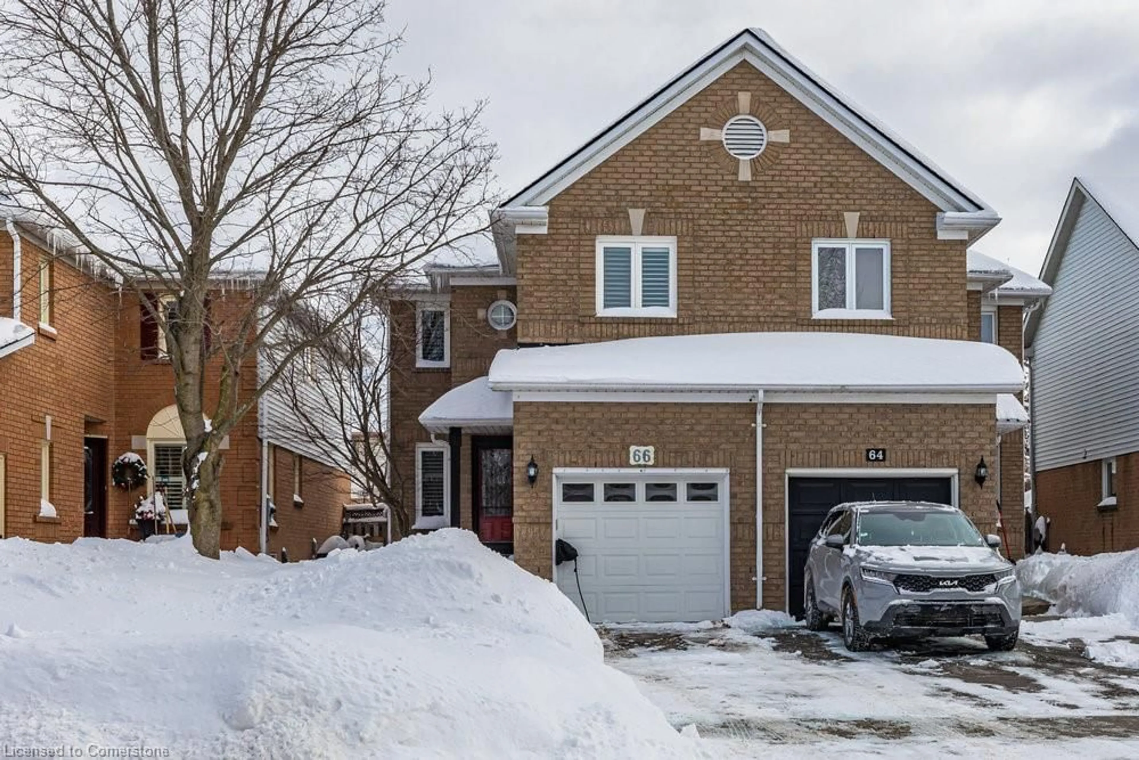 Home with brick exterior material, street for 66 Fellowes Cres, Waterdown Ontario L8B 0M1