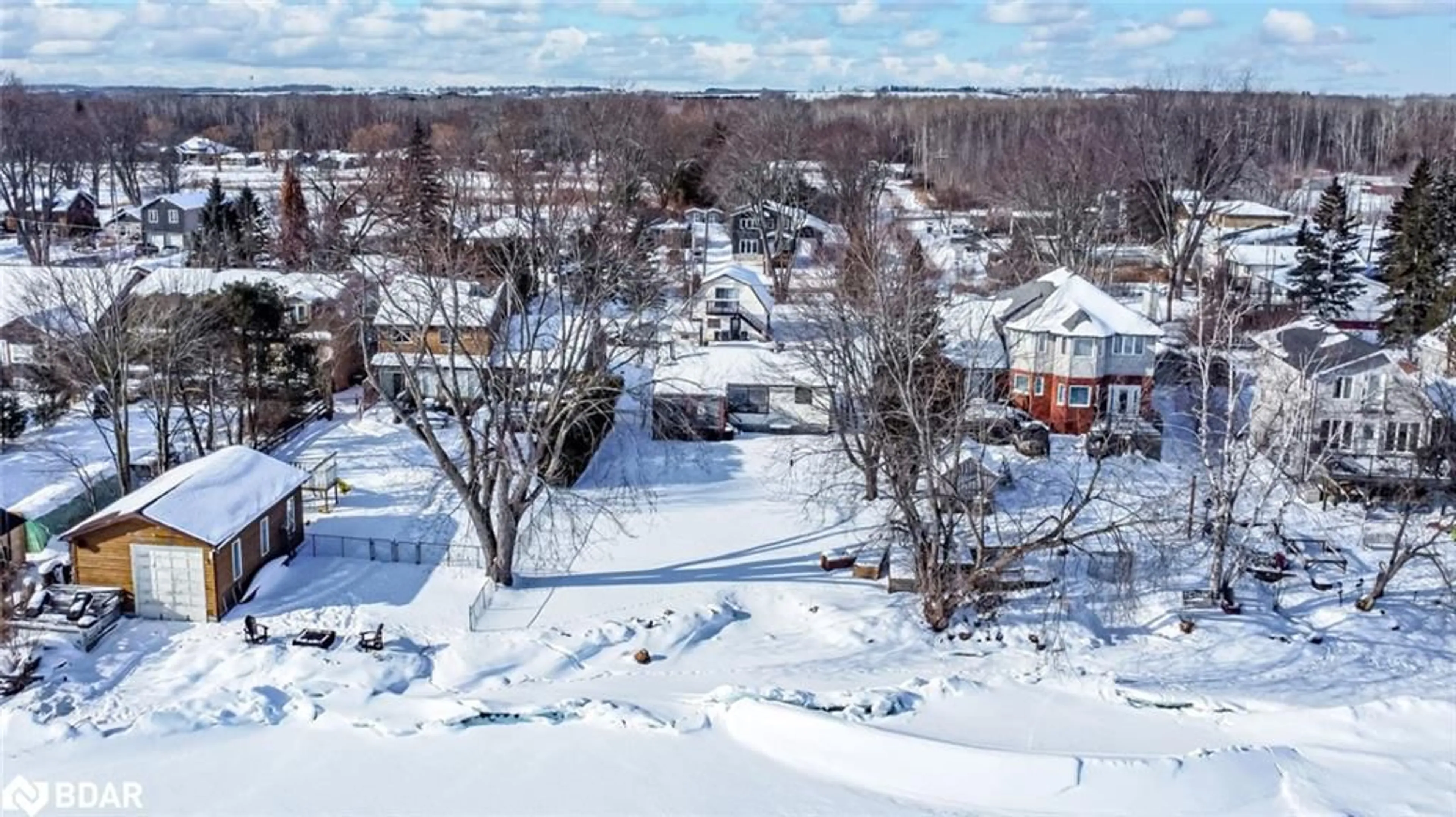 A pic from outside/outdoor area/front of a property/back of a property/a pic from drone, water/lake/river/ocean view for 253 Bayshore Rd, Innisfil Ontario L0L 1K0