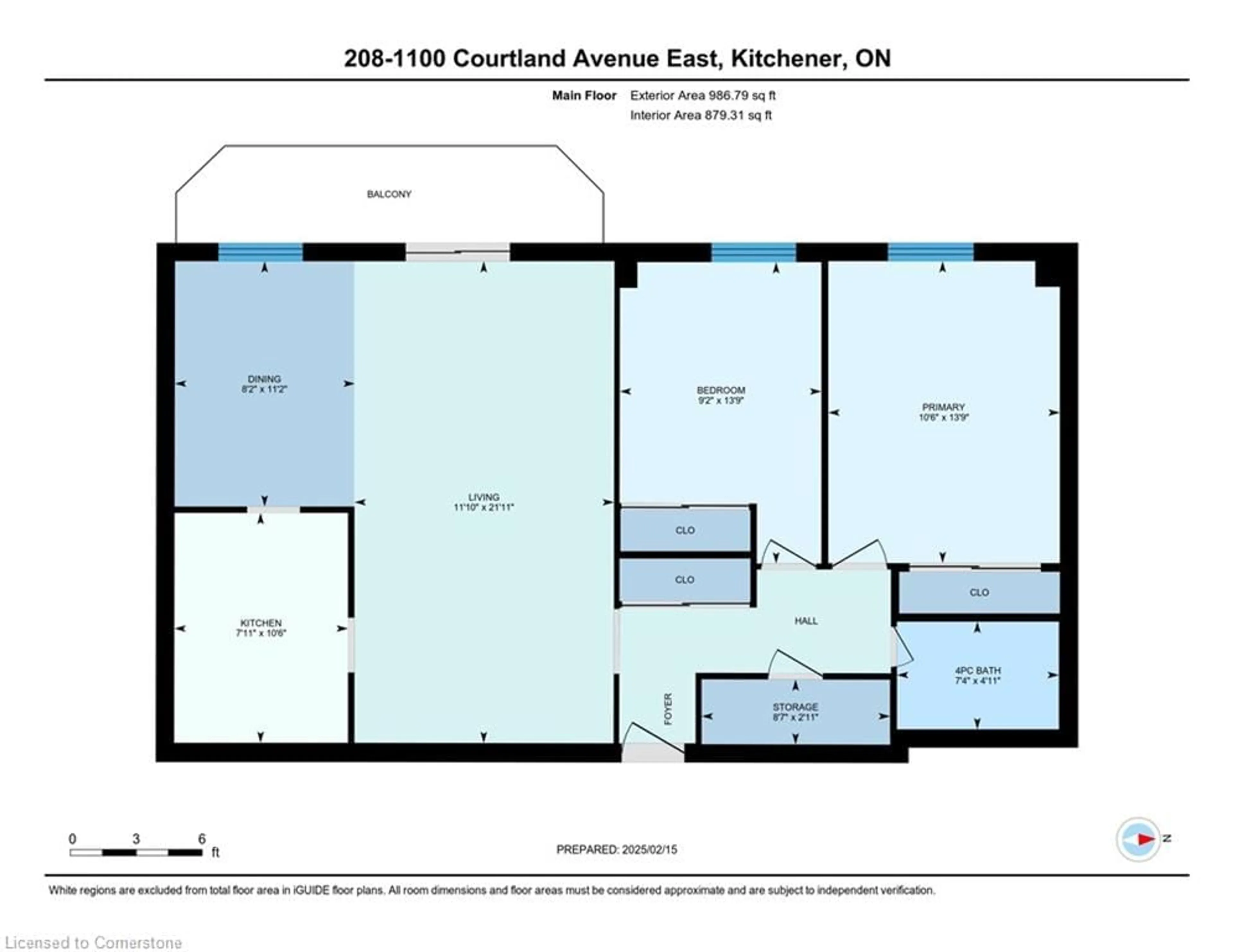 Floor plan for 1100 Courtland Ave #208, Kitchener Ontario N2C 2H9