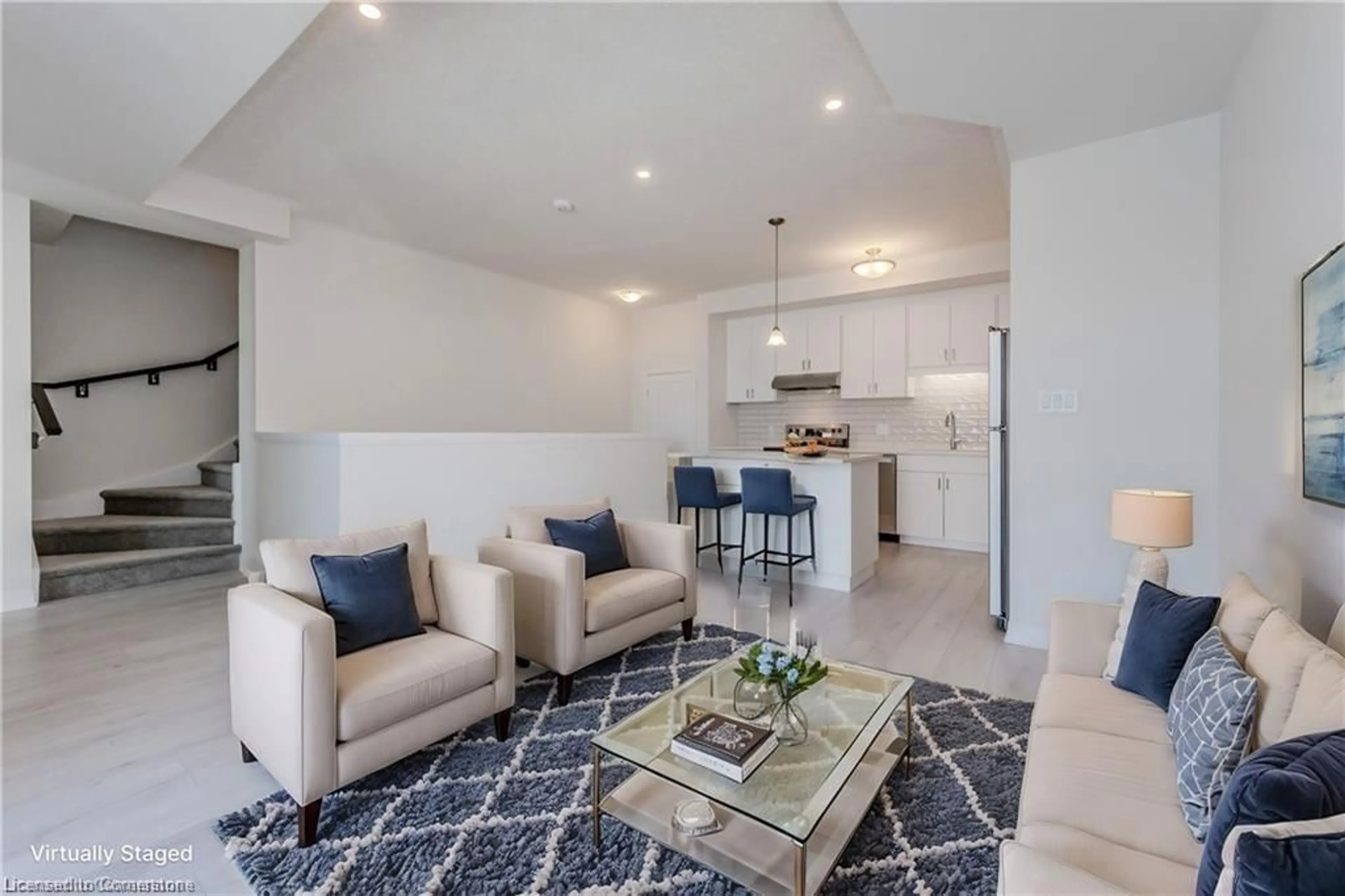 Living room with furniture, ceramic/tile floor for 142 Foamflower Pl #A011, Waterloo Ontario N2V 0G9