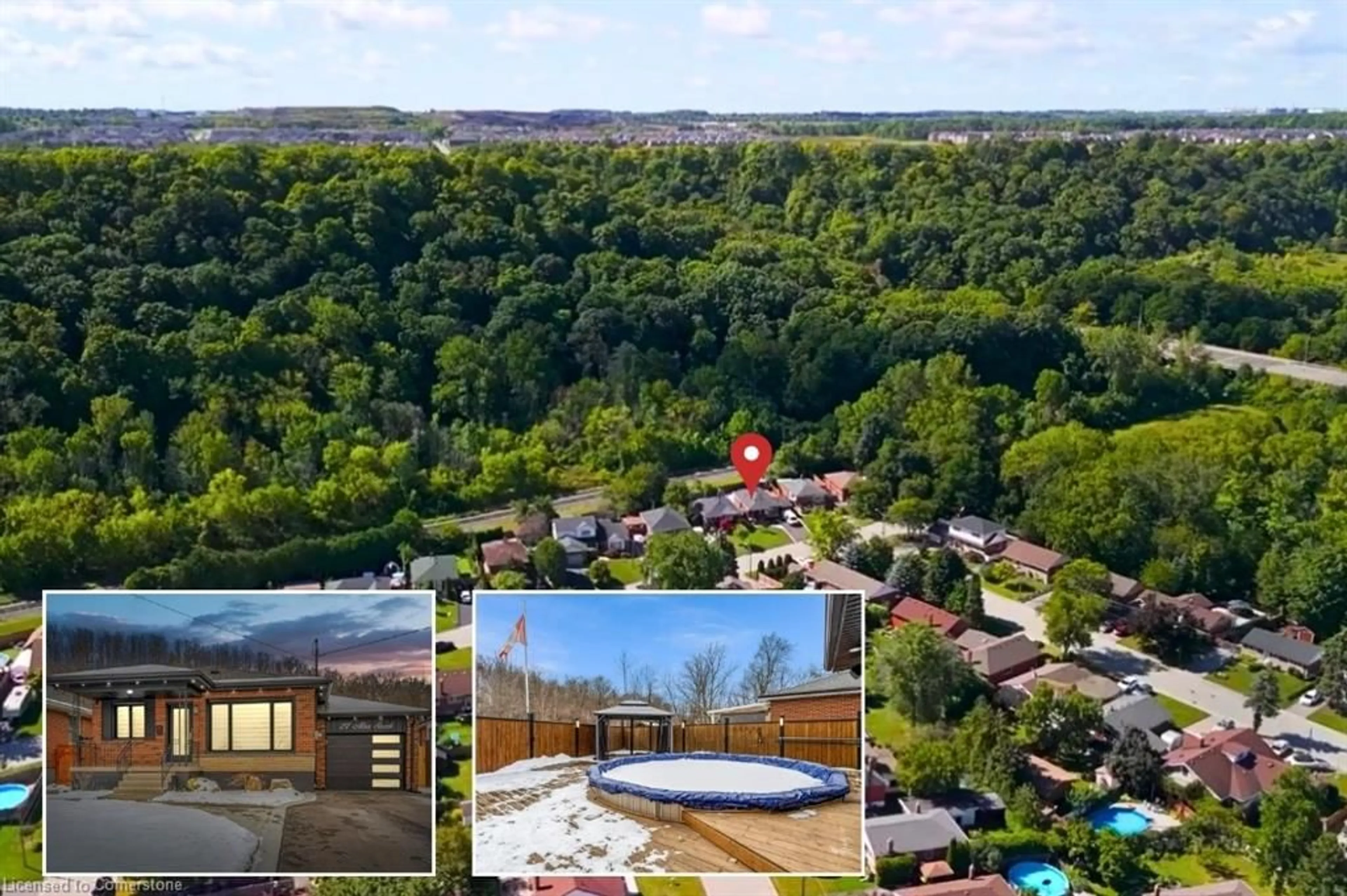 A pic from outside/outdoor area/front of a property/back of a property/a pic from drone, water/lake/river/ocean view for 27 Alba St, Stoney Creek Ontario L8G 1N9