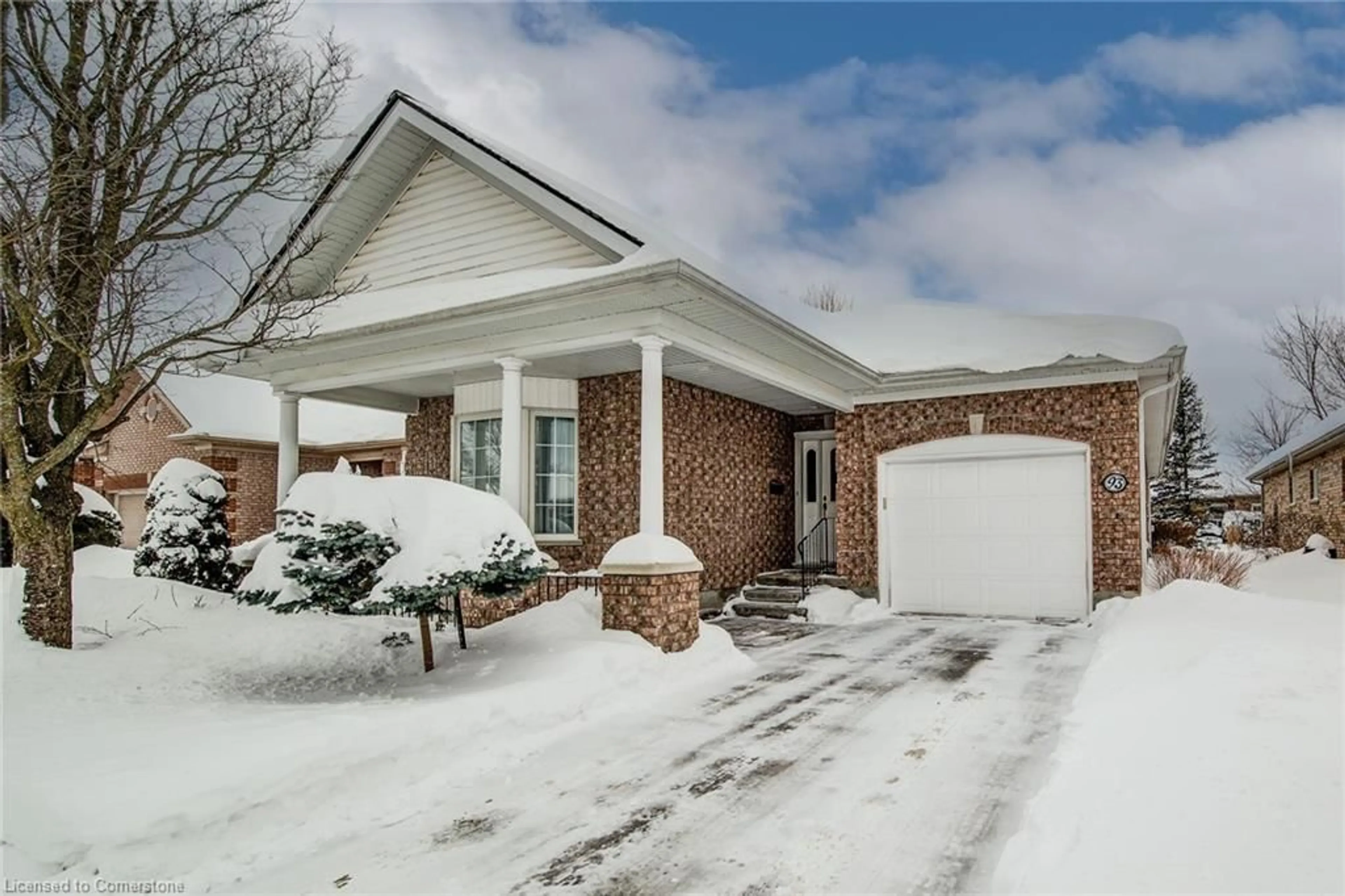 Home with brick exterior material, street for 93 Basswood Dr, Guelph Ontario N1G 4X7