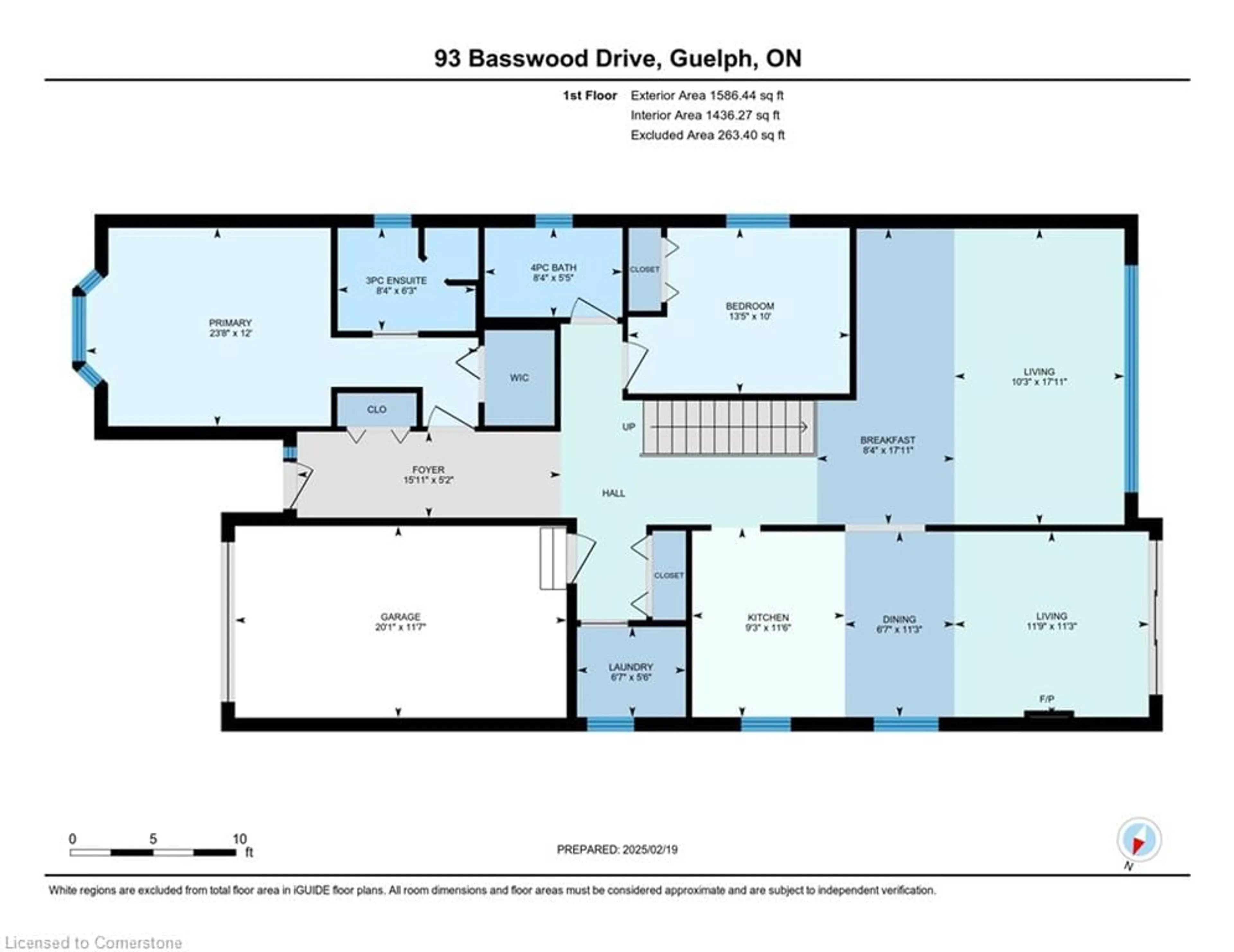 Floor plan for 93 Basswood Dr, Guelph Ontario N1G 4X7