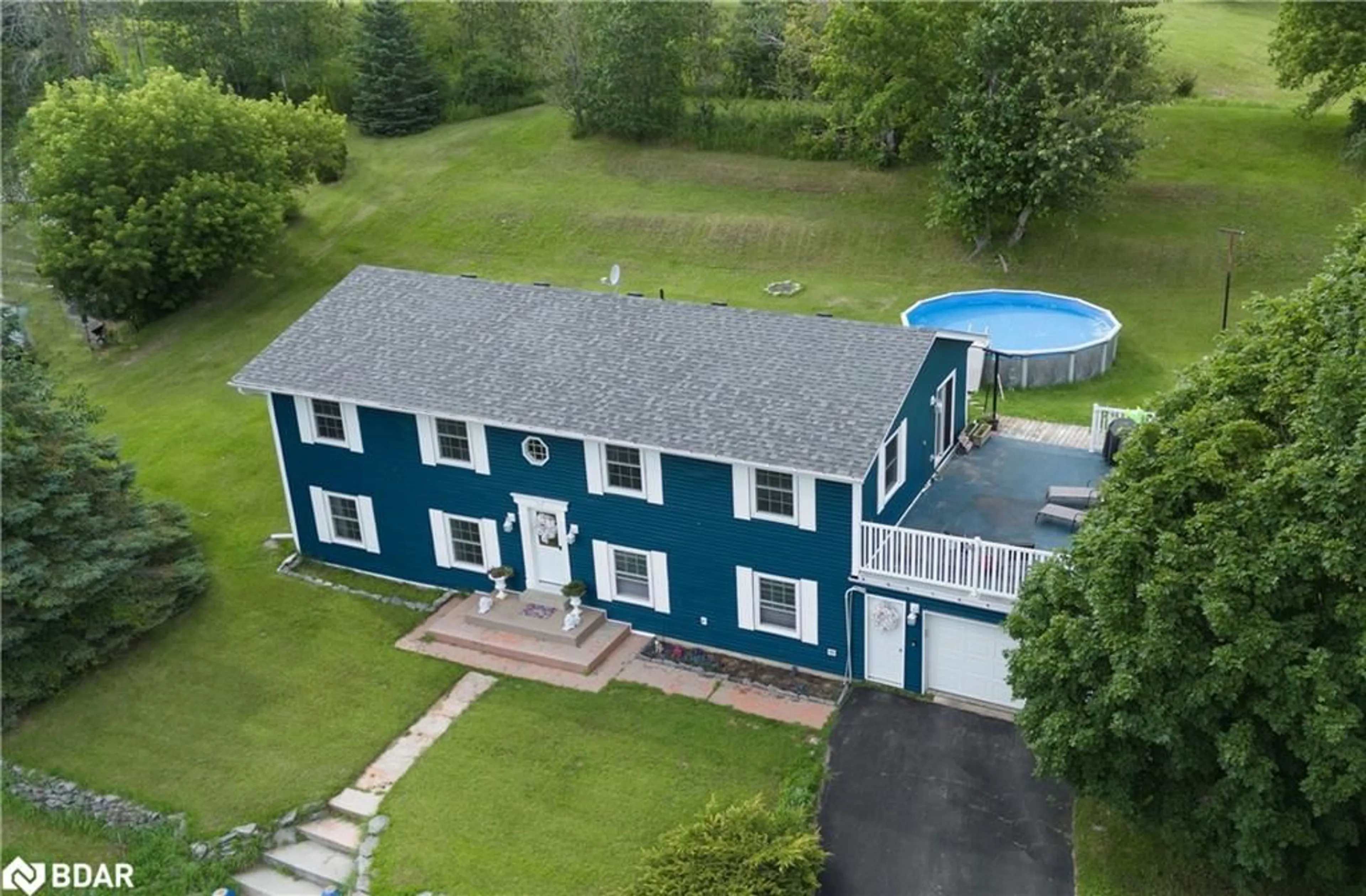 A pic from outside/outdoor area/front of a property/back of a property/a pic from drone, water/lake/river/ocean view for 1492 County Road 5, Frankford Ontario K0K 2C0