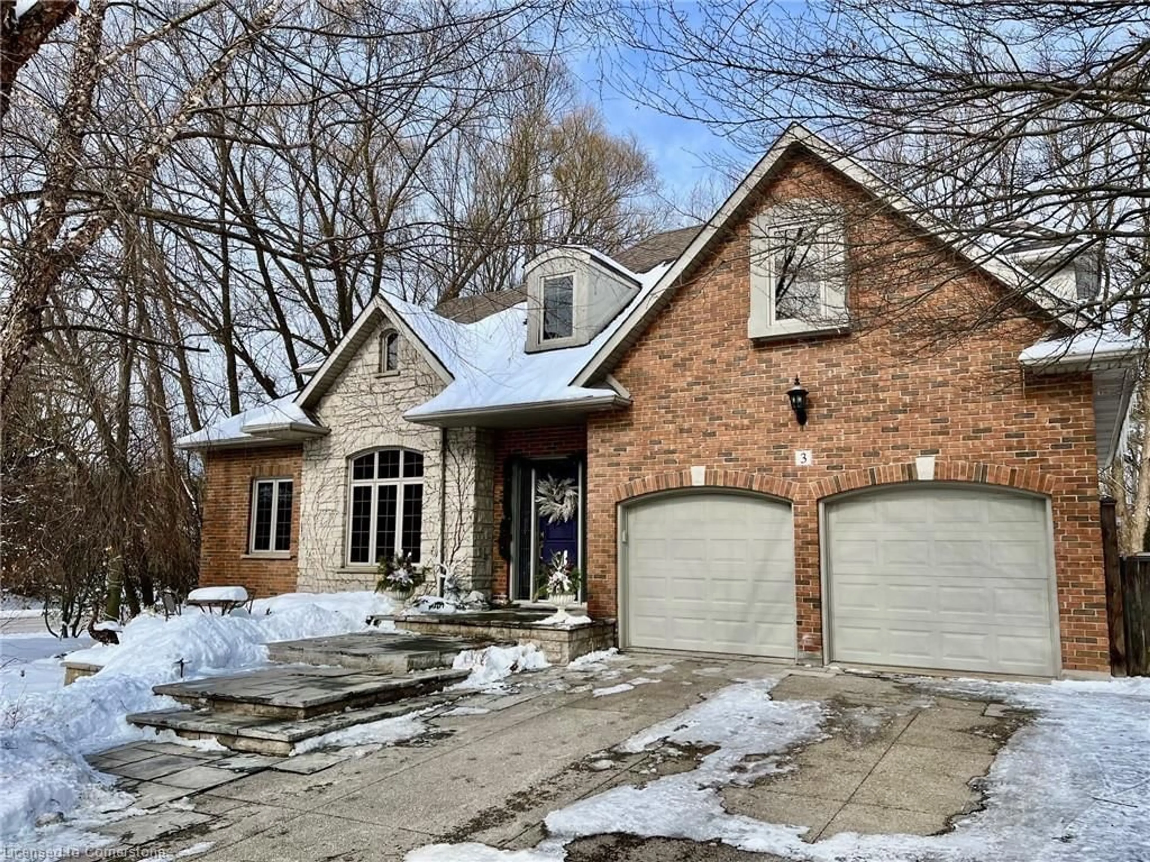 Home with brick exterior material, street for 3 Oldoakes Pl, Hamilton Ontario L9G 4W9