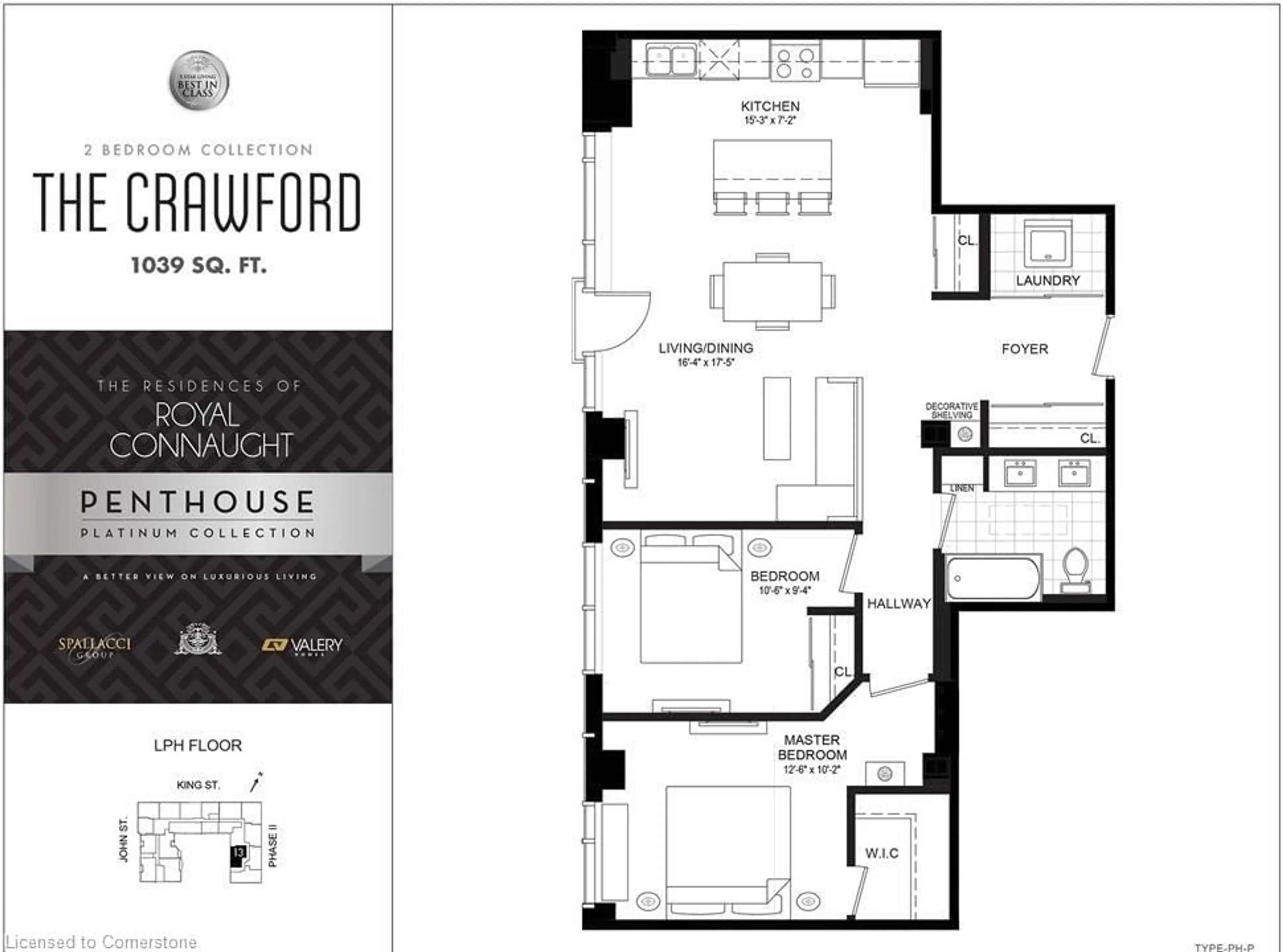 Floor plan for 118 King St #LPH13, Hamilton Ontario L8N 1A8