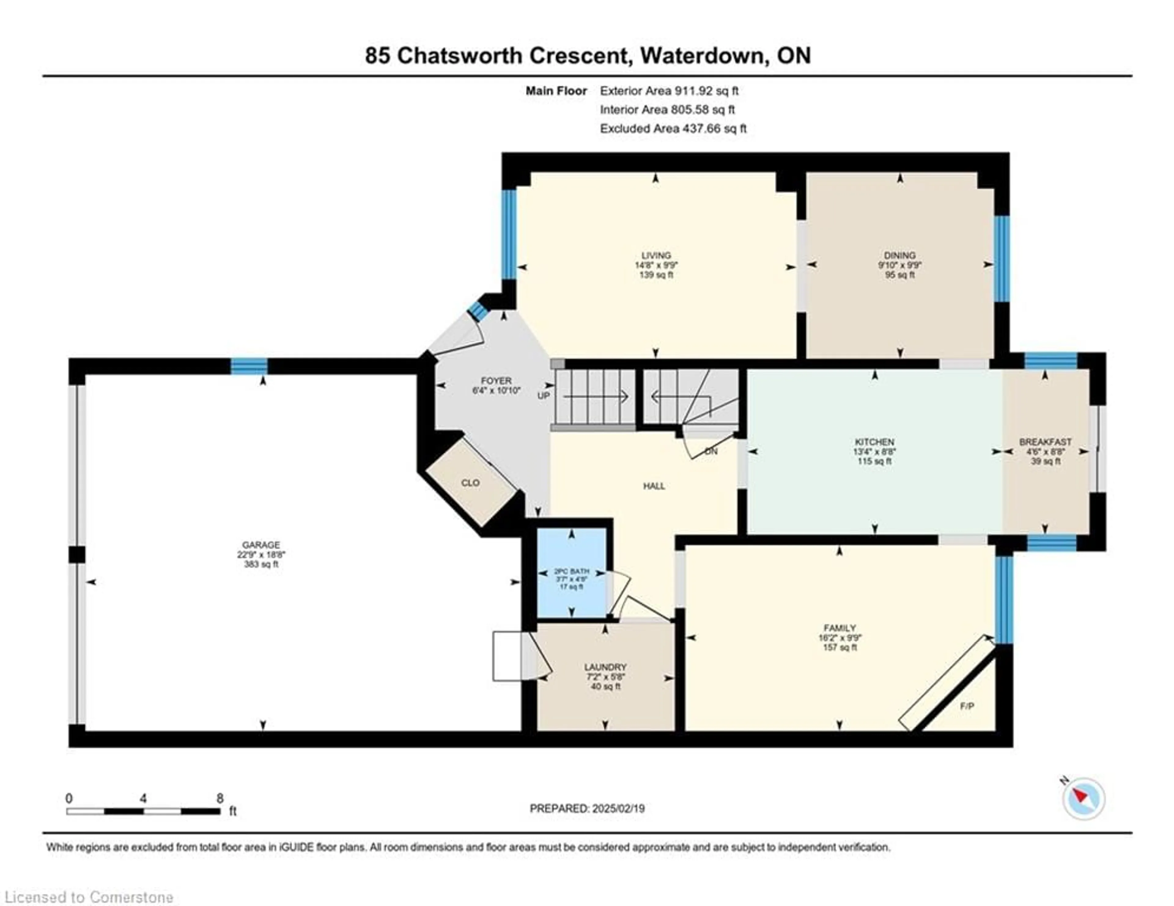 Floor plan for 85 Chatsworth Cres, Waterdown Ontario L8B 0N7