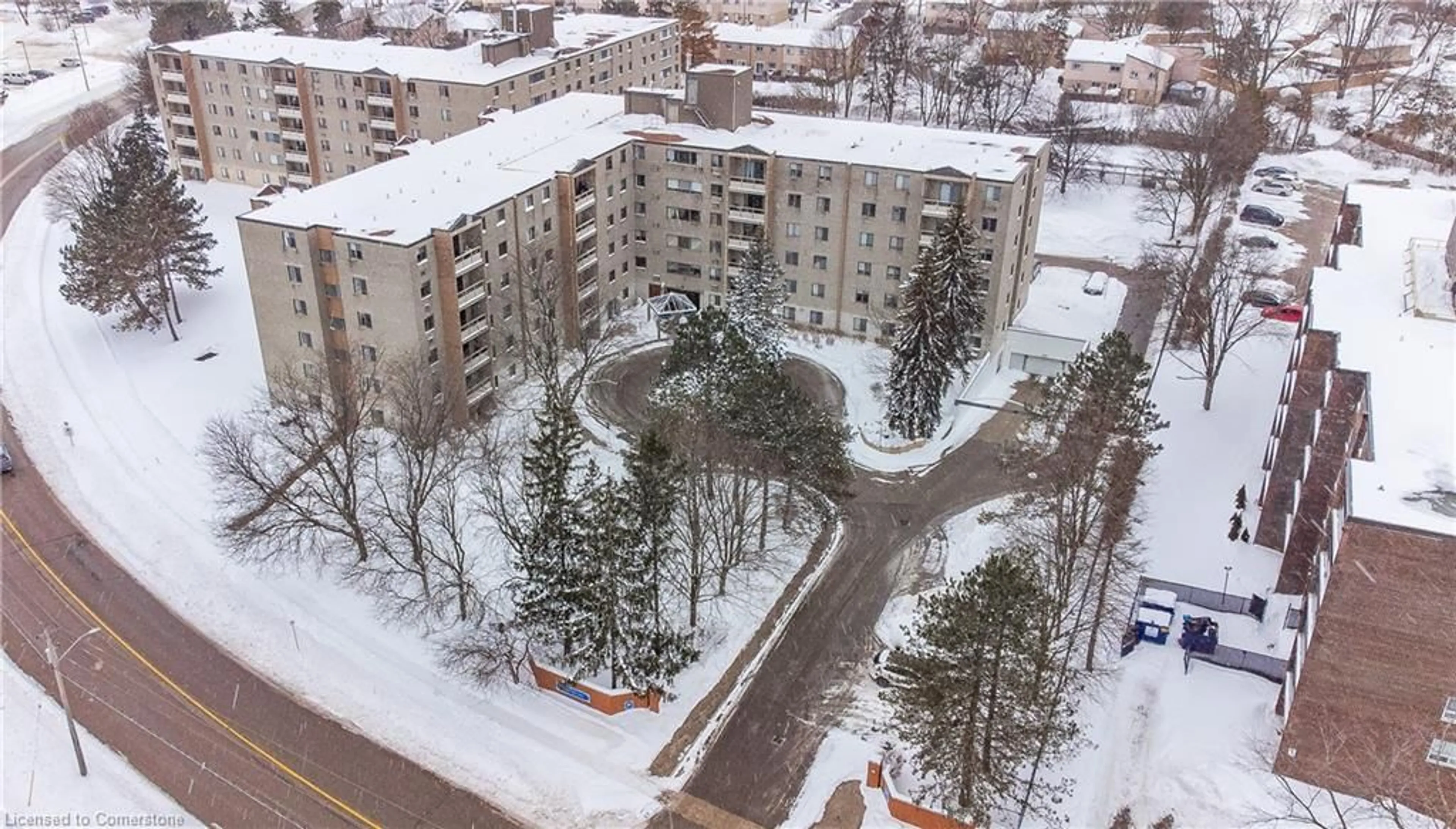 A pic from outside/outdoor area/front of a property/back of a property/a pic from drone, city buildings view from balcony for 89 Westwood Rd #402, Guelph Ontario N1H 7J6