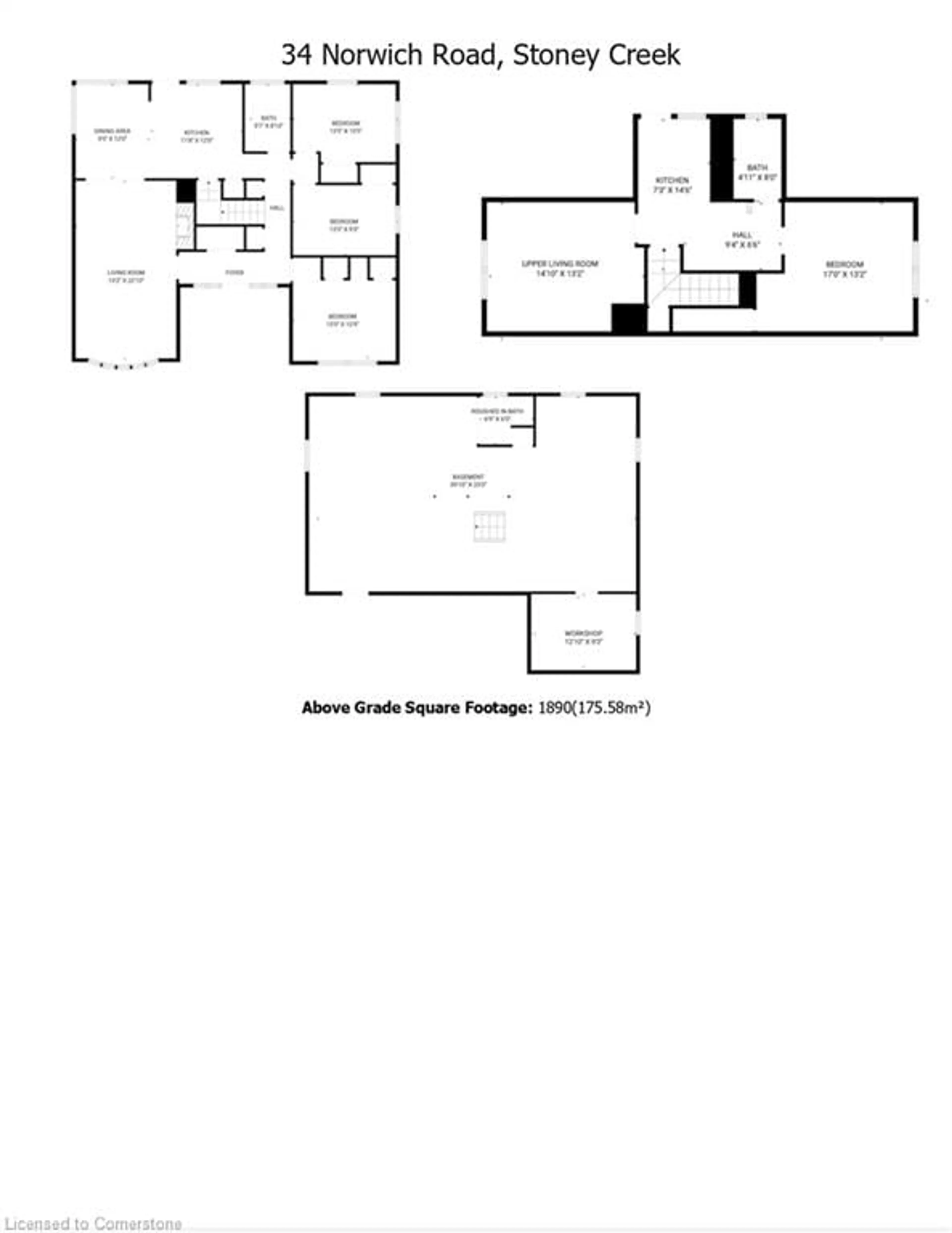 Floor plan for 34 Norwich Rd, Stoney Creek Ontario L8E 1Z8