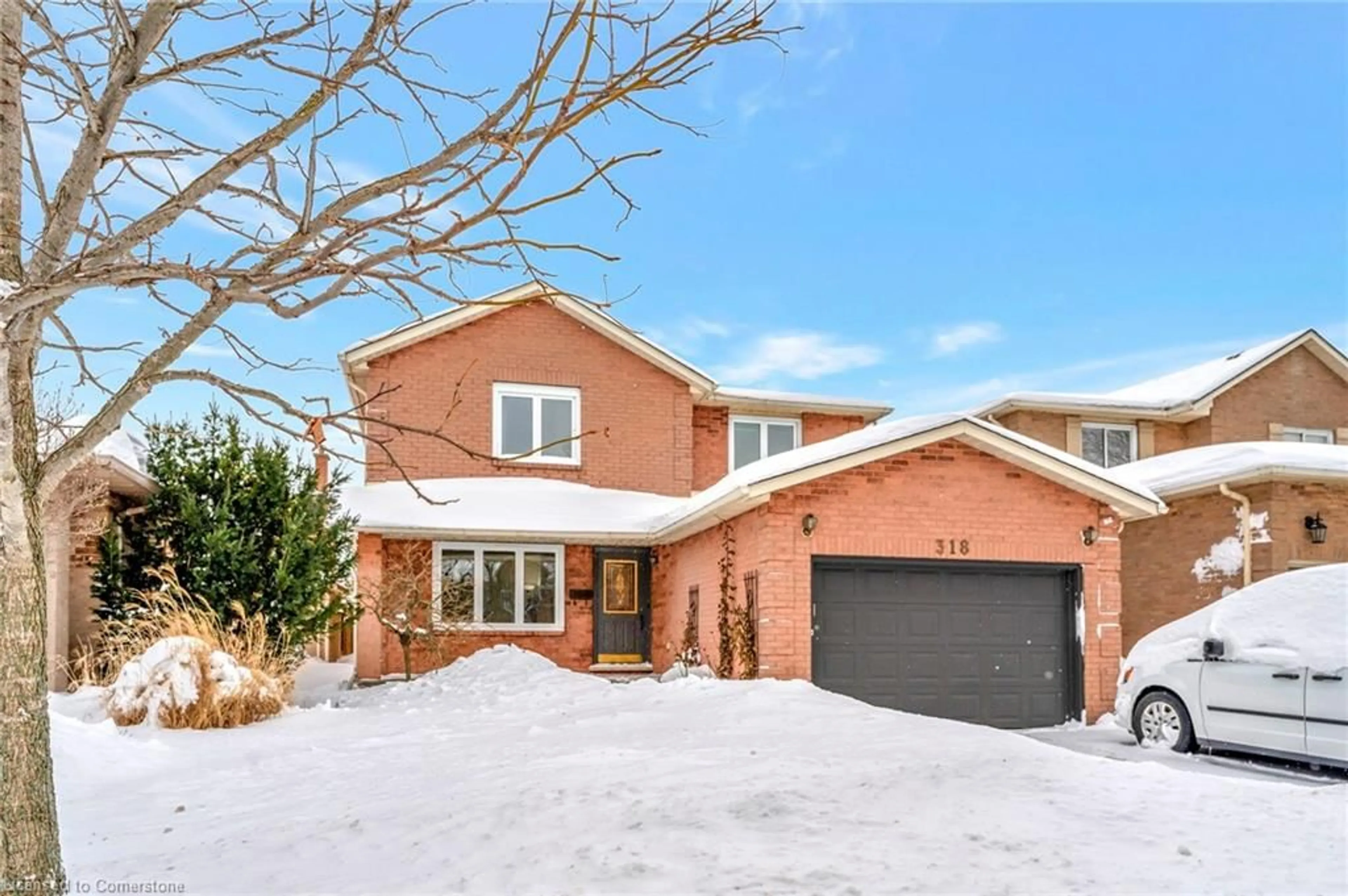 Home with brick exterior material, street for 318 Greencedar Dr, Hamilton Ontario L9C 7K6