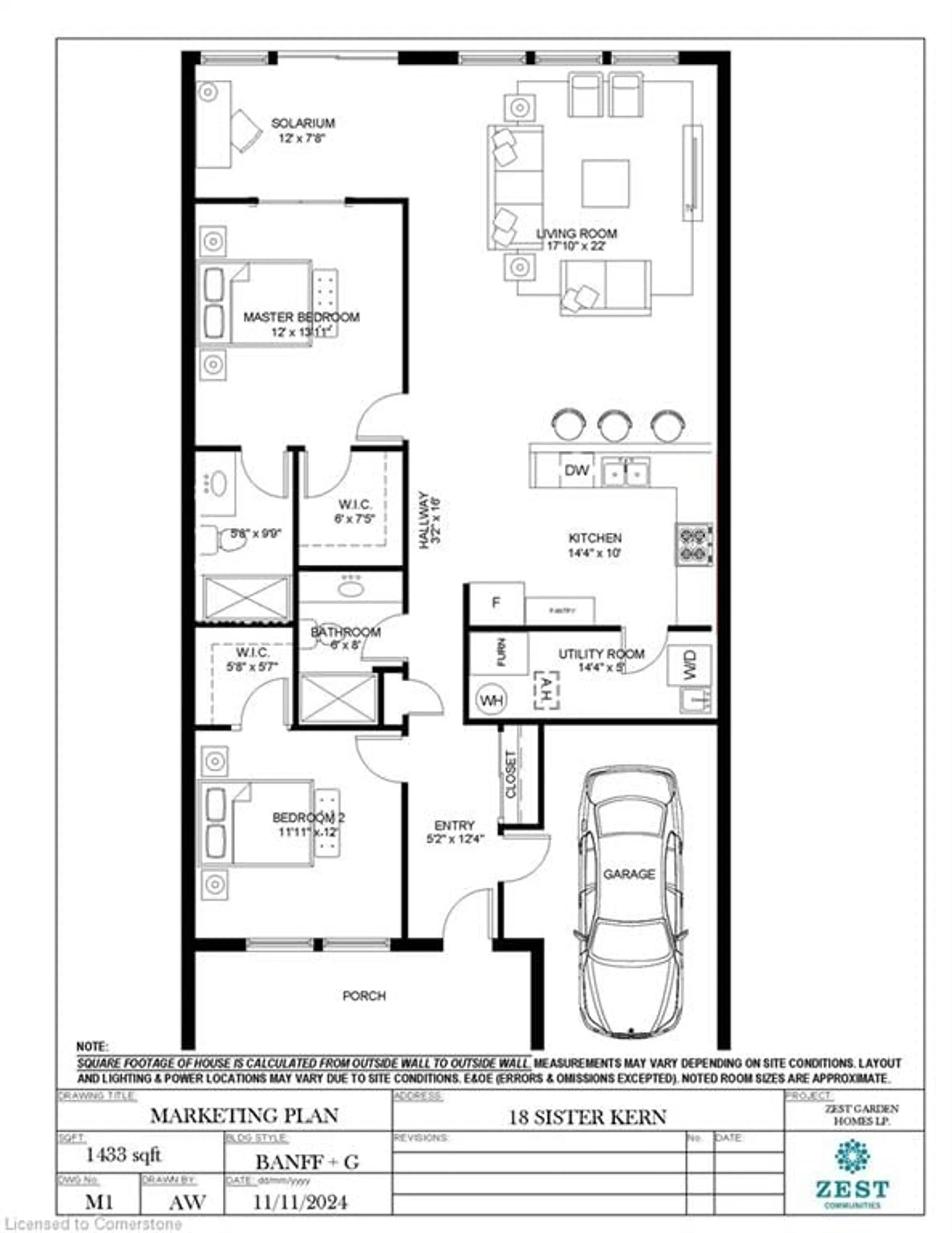 Floor plan for 18 Sister Kern Terr, Hamilton Ontario L9B 2M1