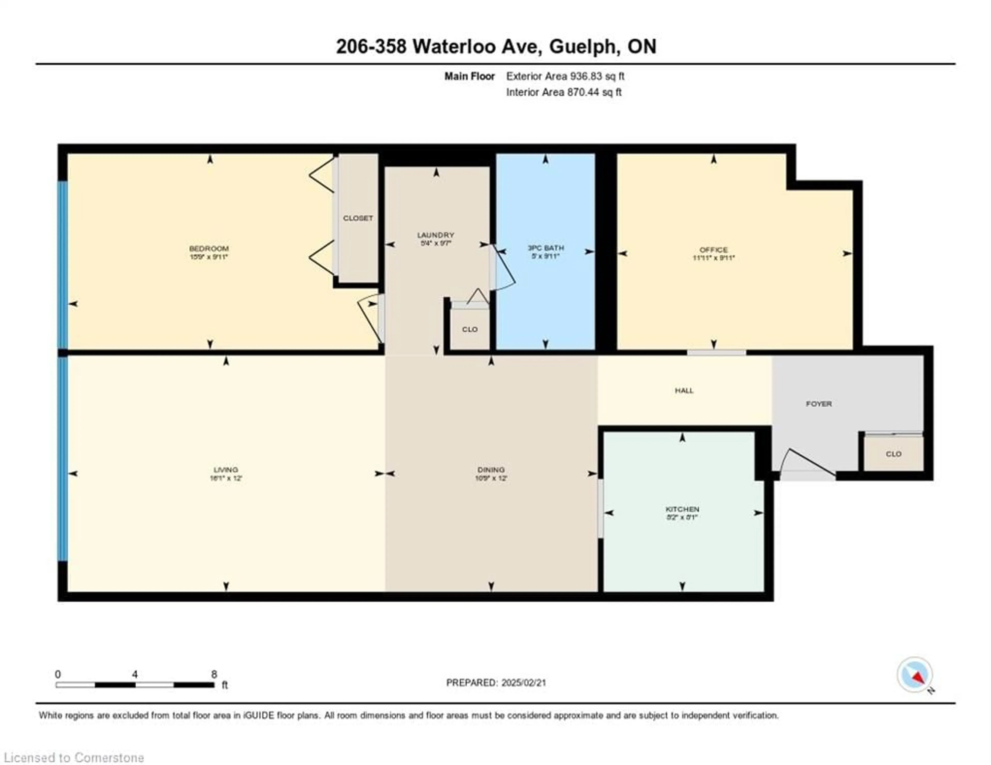 Floor plan for 358 Waterloo Ave #206, Guelph Ontario N1H 7Y3