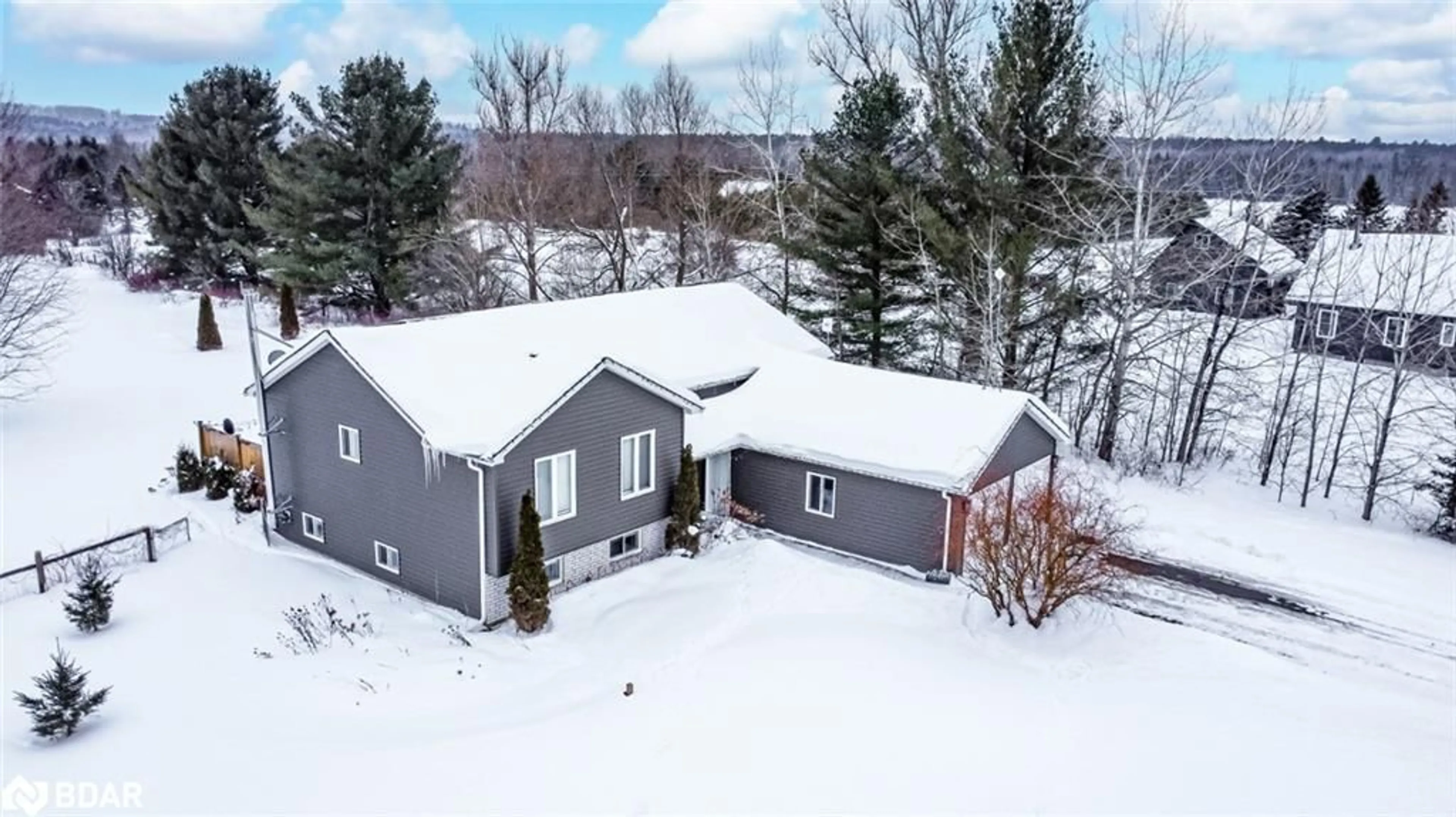 A pic from outside/outdoor area/front of a property/back of a property/a pic from drone, unknown for 285 Warminster Sideroad, Oro-Medonte Ontario L0K 1E0