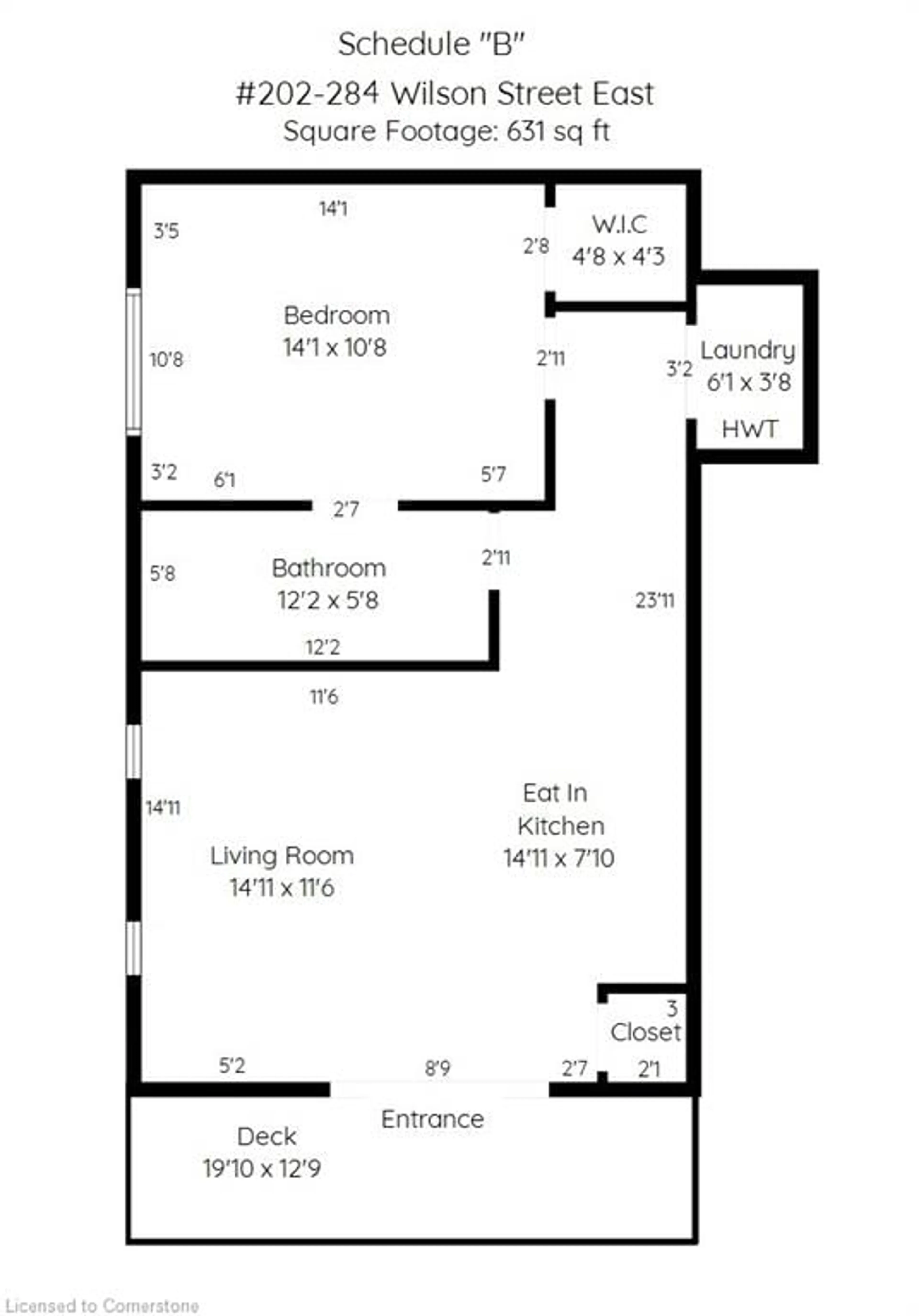 Floor plan for 284 Wilson St #202, Ancaster Ontario L9G 2B9