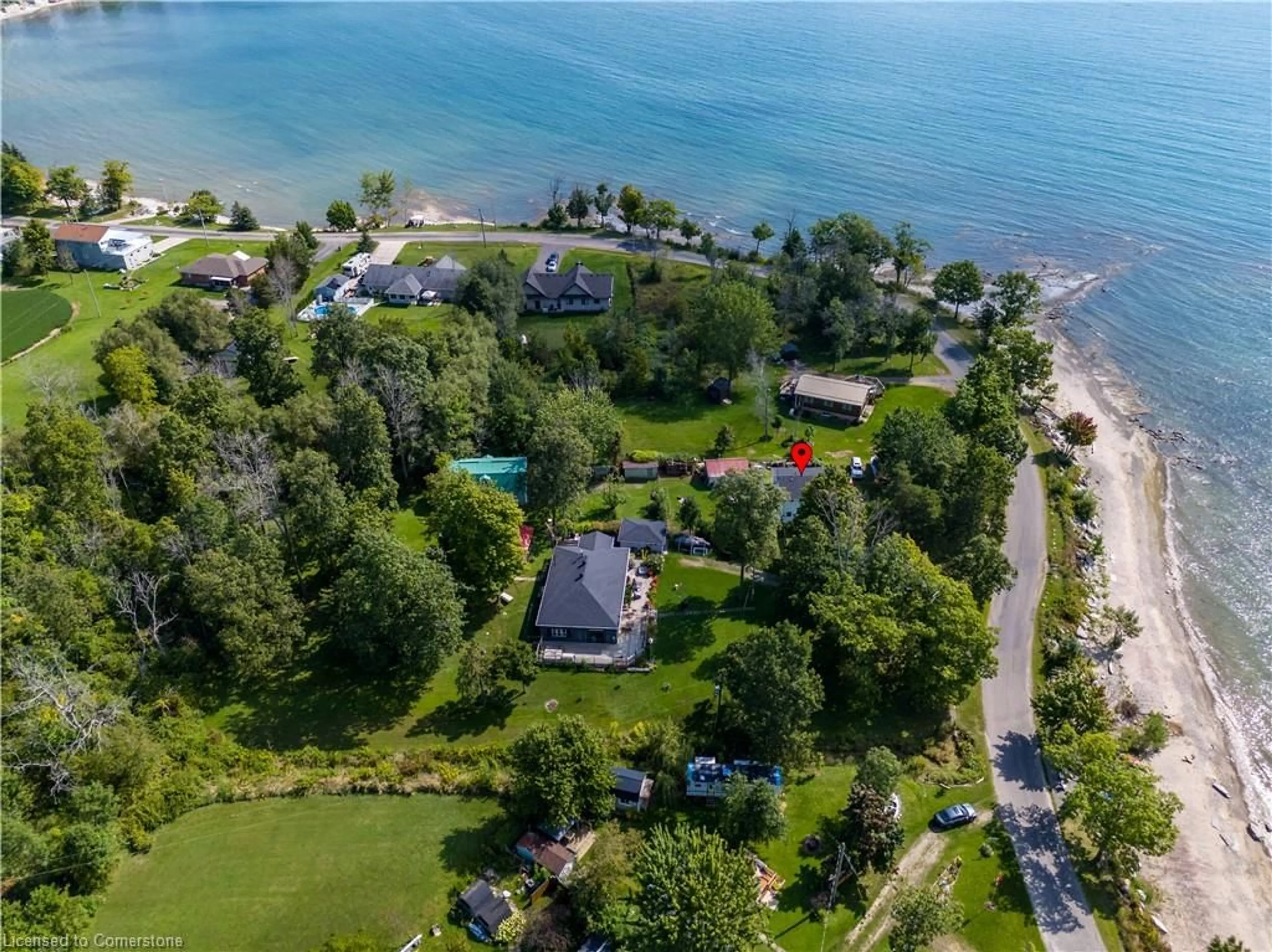 A pic from outside/outdoor area/front of a property/back of a property/a pic from drone, water/lake/river/ocean view for 2431 Lakeshore Rd, Dunnville Ontario N1A 2W8