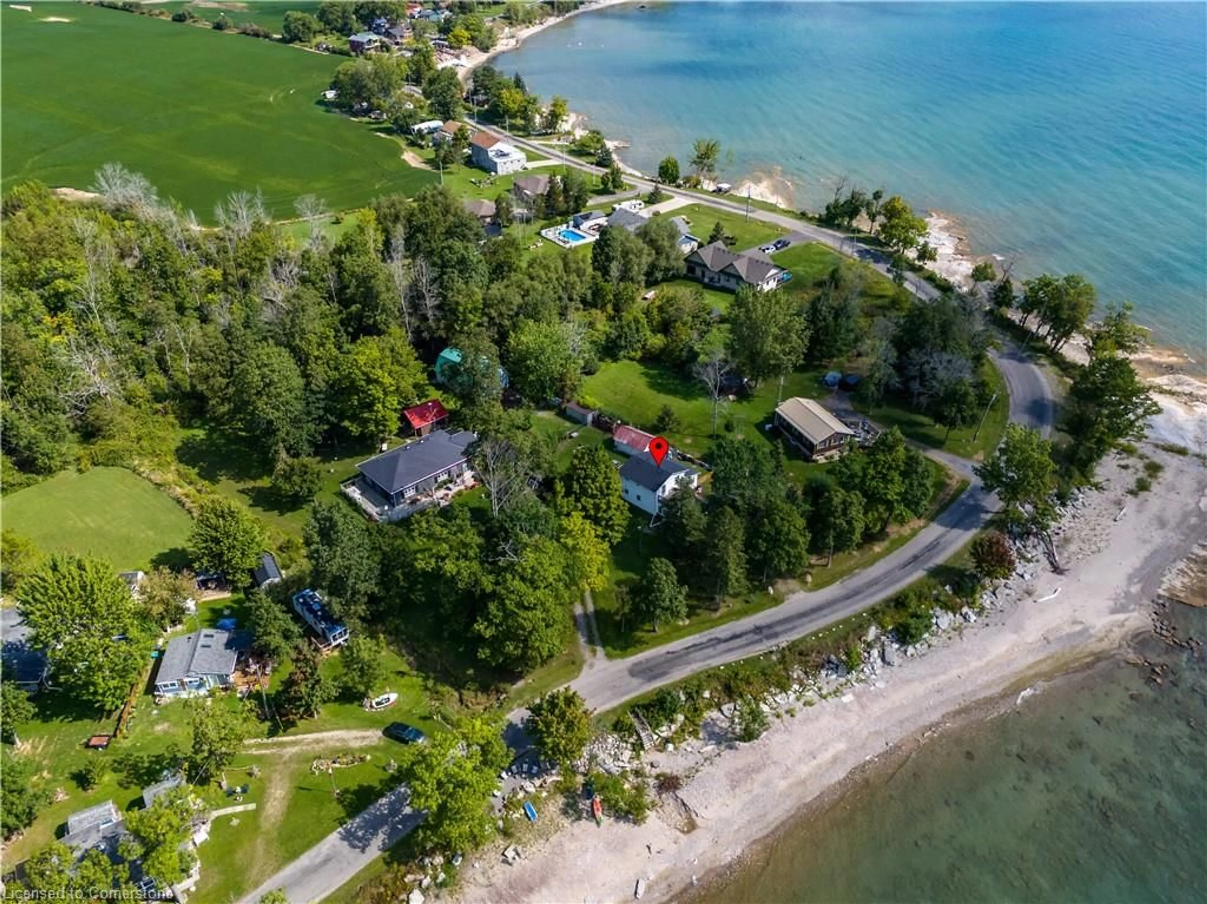 A pic from outside/outdoor area/front of a property/back of a property/a pic from drone, water/lake/river/ocean view for 2431 Lakeshore Rd, Dunnville Ontario N1A 2W8